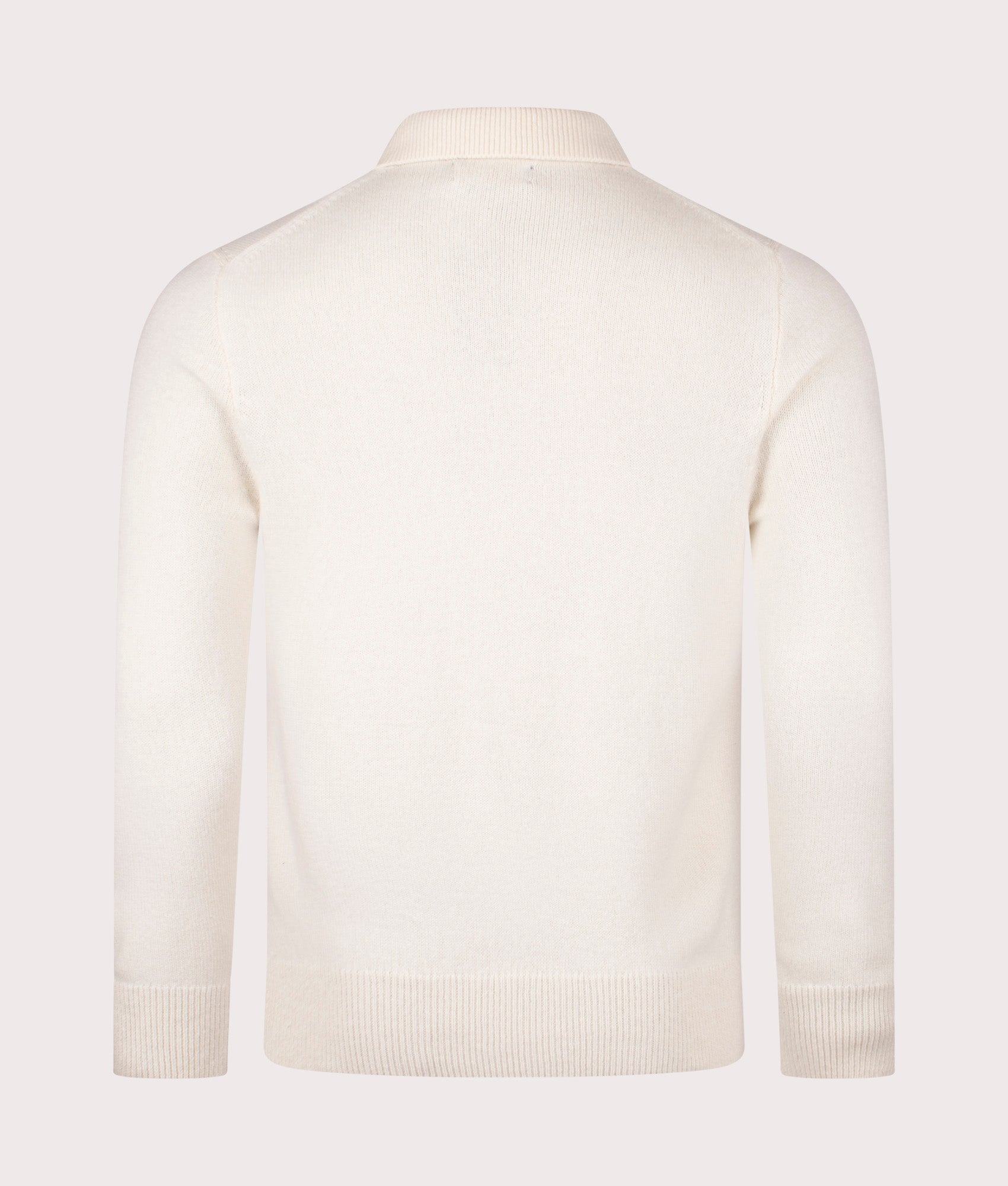 Polo Ralph Lauren Polo Collar Knit Jumper in Andover Cream. Back Shot at EQVVS.