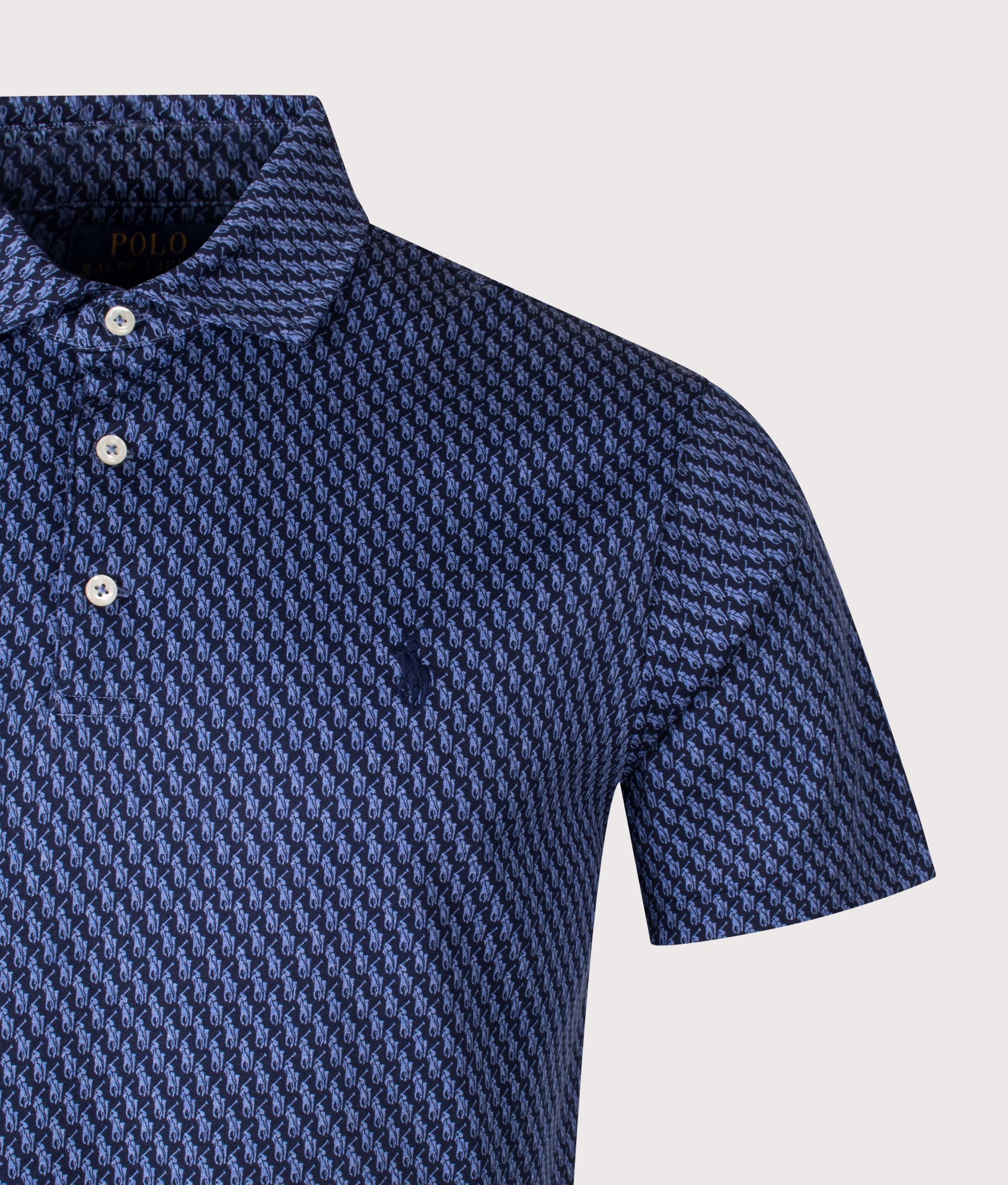 Custom Slim Fit Polo Pony Polo Shirt. Shot by EQVVS. Front detail shot.