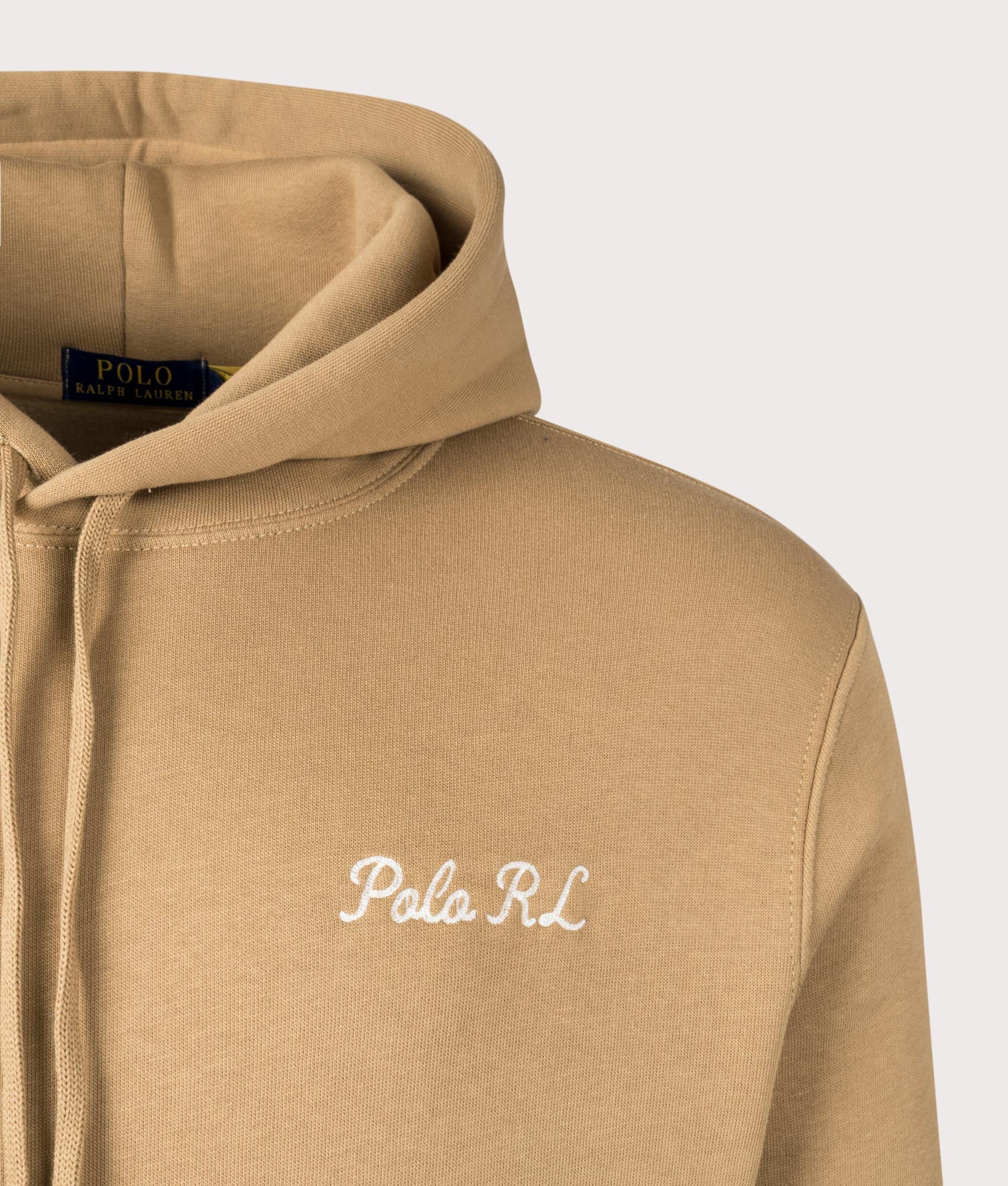 Polo Ralph Lauren Polo Bear Hoodie in Camel . Detail Shot at EQVVS