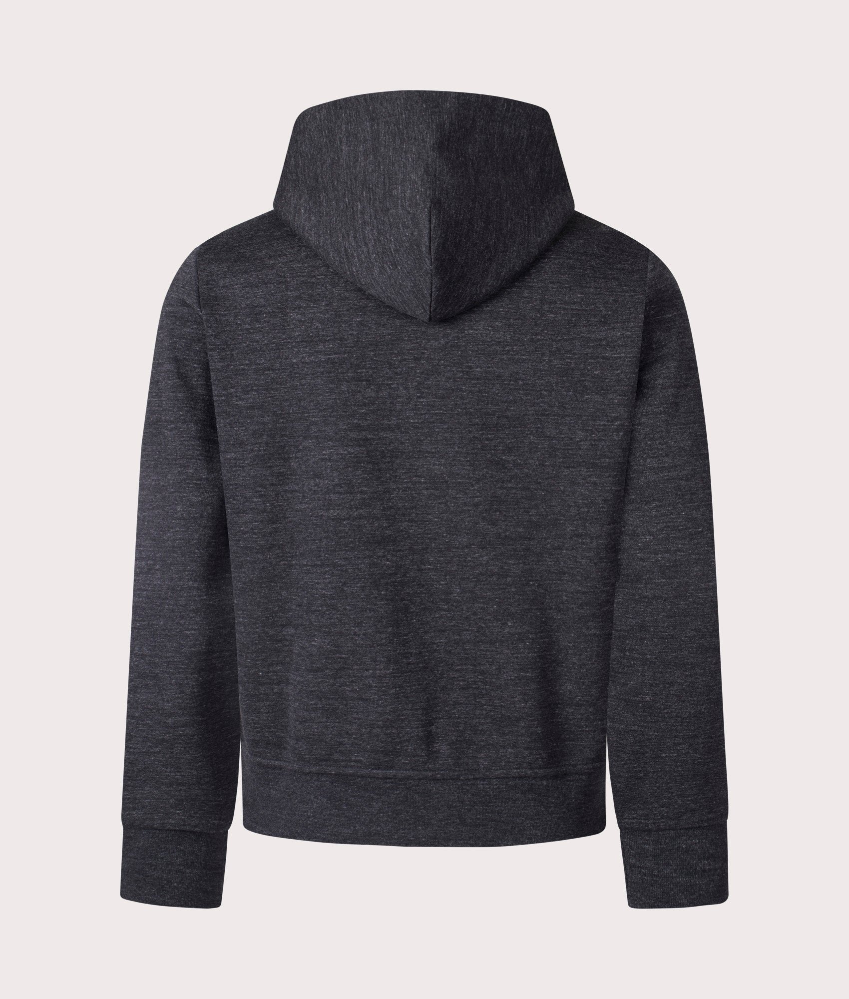 Ralph Lauren, Zip Through Double Knit Hoodie, Black Marl Heather, Eqvvs Menswear, back shot angle