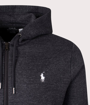 Zip Through Double Knit Hoodie in Black Polo Ralph Lauren EQVVS