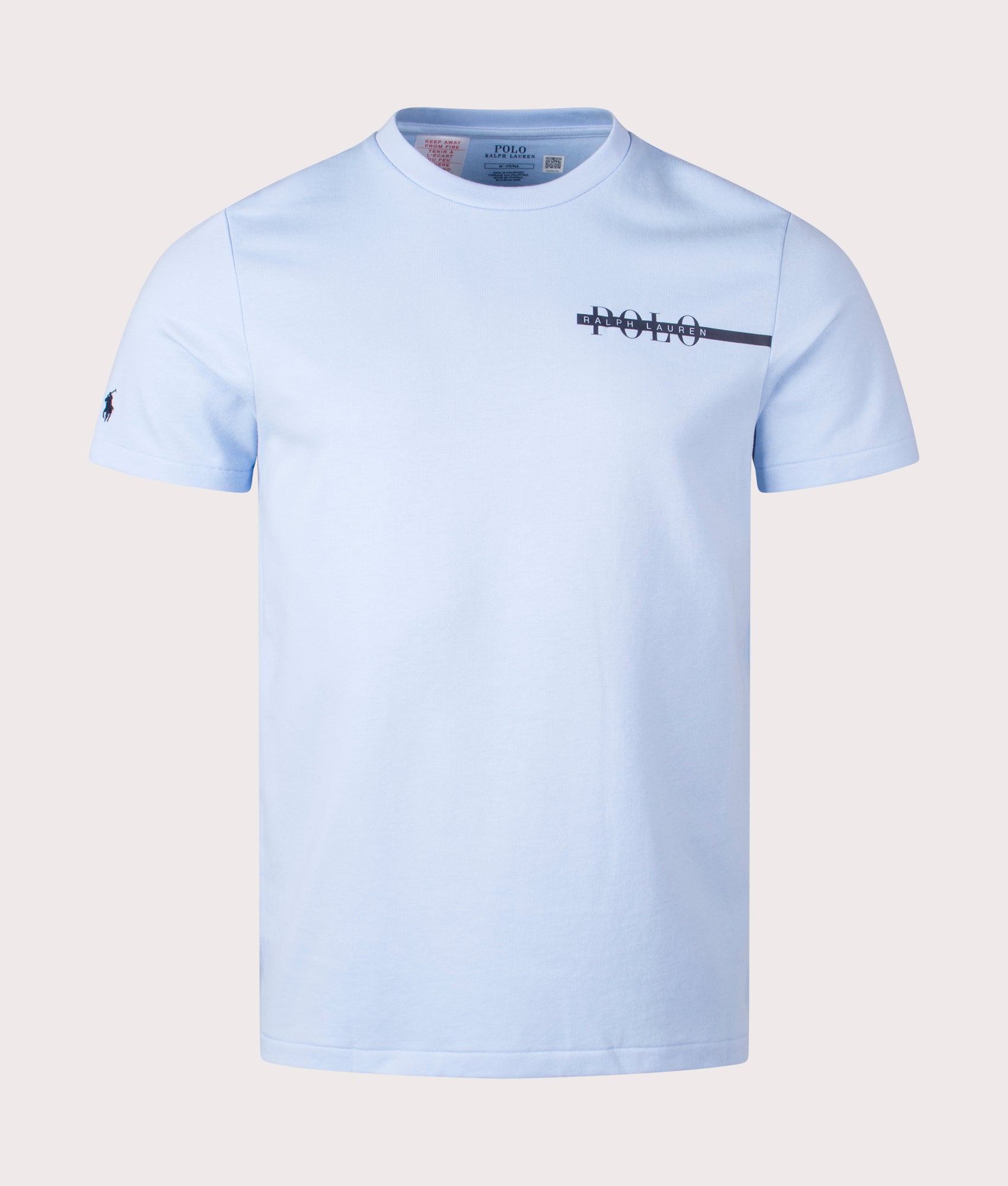 Polo Ralph Lauren Lounge T-Shirt in Office Blue. Shot at EQVVS. Front detail shot 