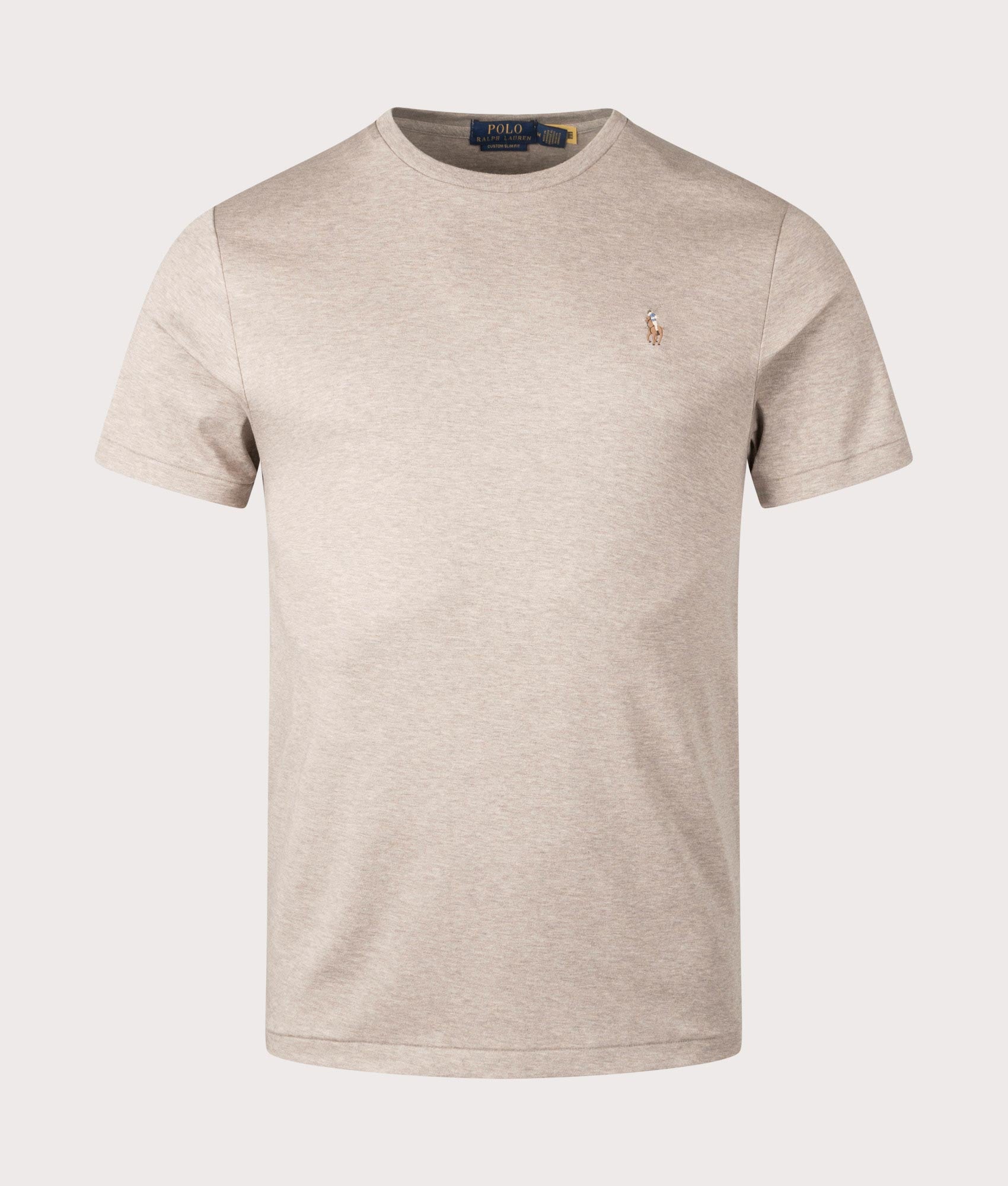 Polo Ralph Lauren Custom Slim Fit Pima T-Shirt in Adirondak Heather. Front Shot at EQVVS