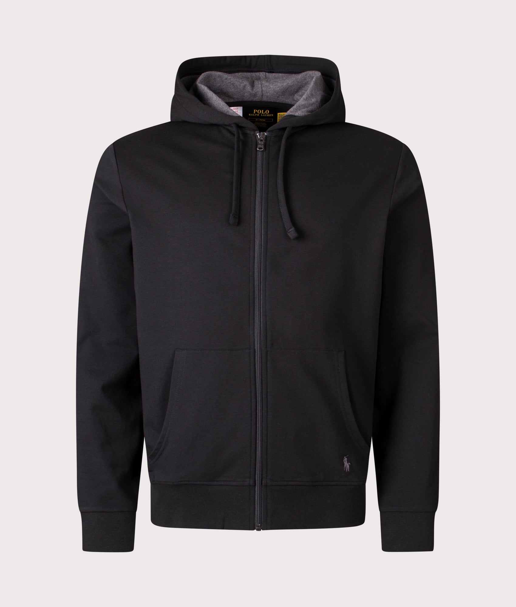 Zip Through Lightweight Hoodie in Polo Black by Polo Ralph Lauren. Shot by EQVVS. Front Shot.