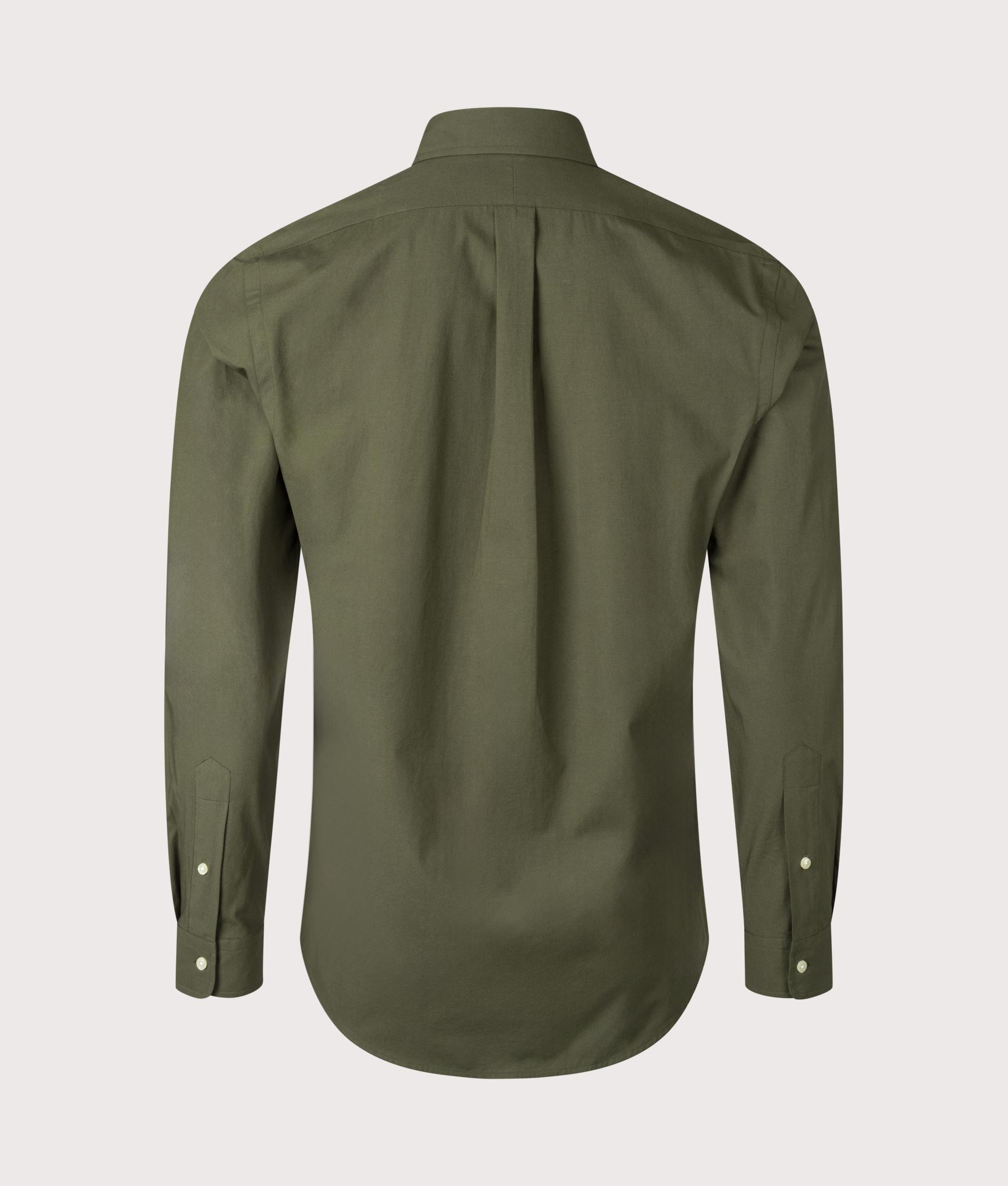 Polo Ralph Lauren Custom Fit Lightweight Sport Shirt in Armadillo. Shot at EQVVS. Back shot 