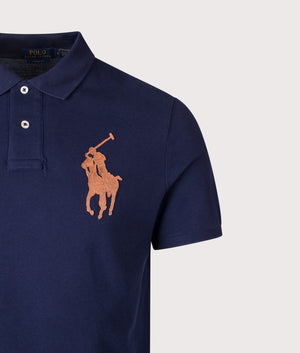 Classic Fit Leather-Pony Mesh Polo Shirt. 100% Cotton | Polo Ralph Lauren | EQVVS | Front detail shot 