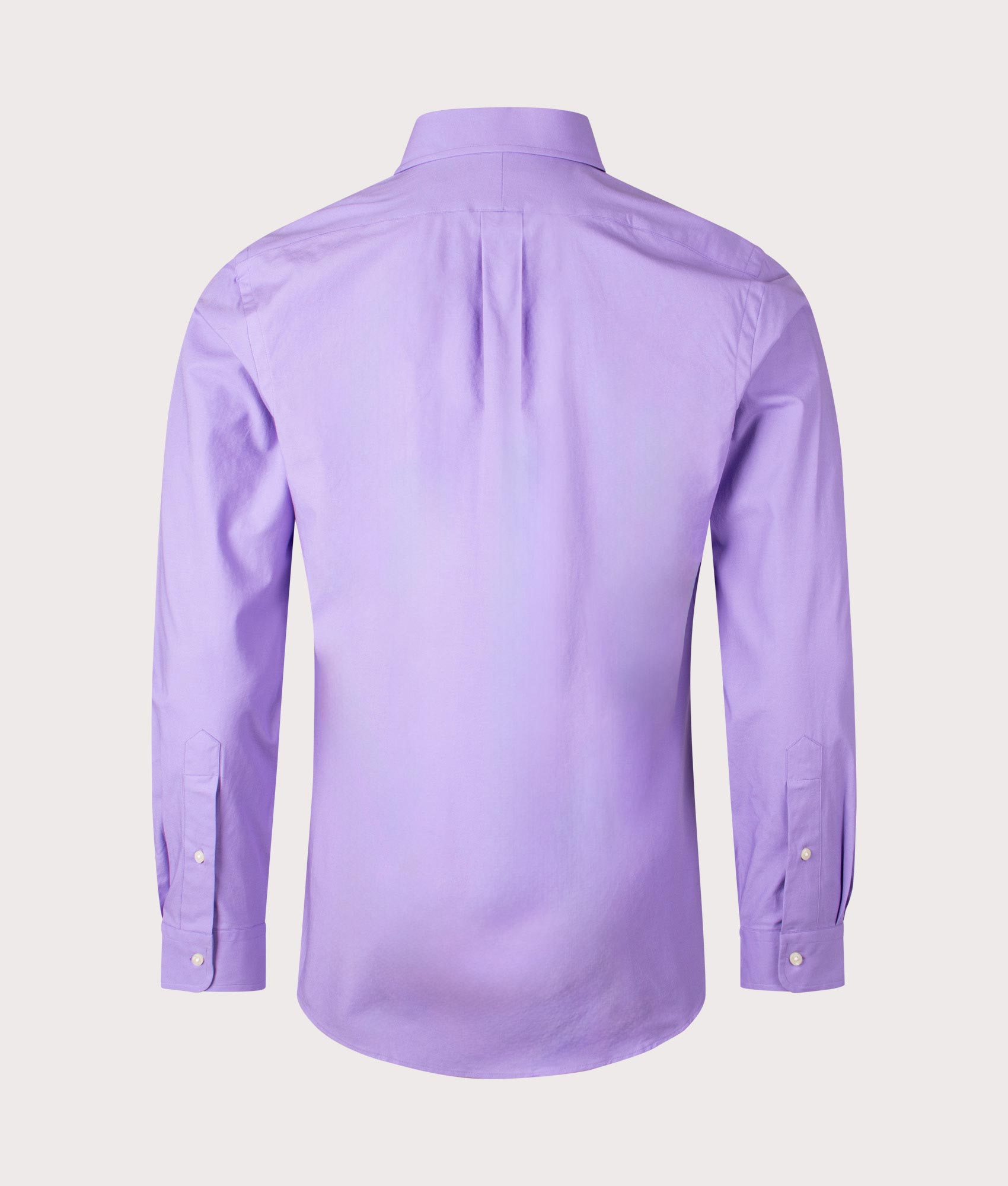 Polo Ralph Lauren Custom Fit Stretch Poplin Shirt in Aix Lavender at EQVVS. Back Shot.