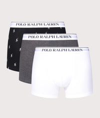 3 Pack Classic Stretch Cotton Trunks: 156 3PK White/Barclay Heather/Black AOPP 