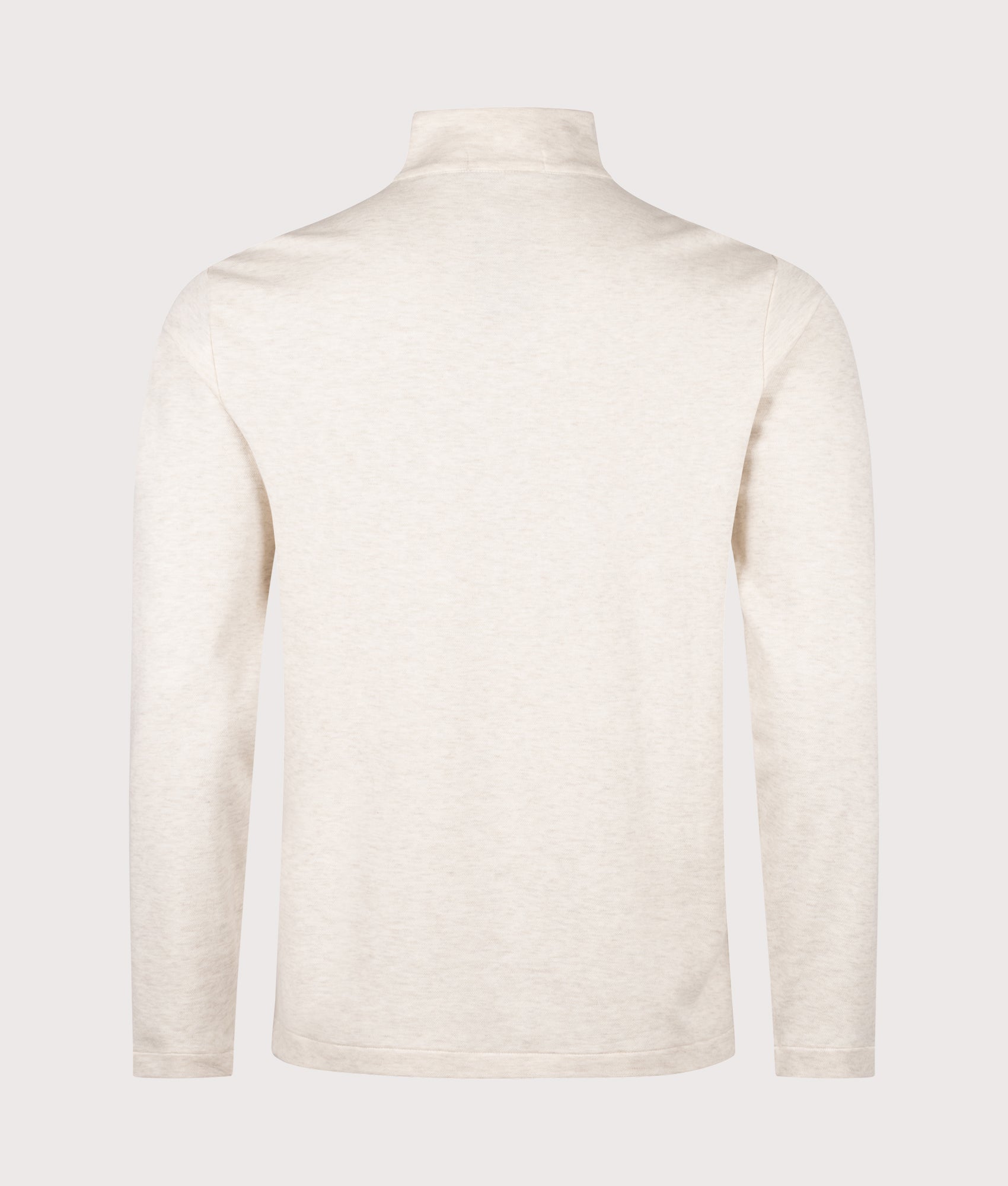 Jacquard Quarter Zip Sweatshirt in Chalk Heather | Polo Ralph Lauren | Shot at EQVVS | Back shot 
