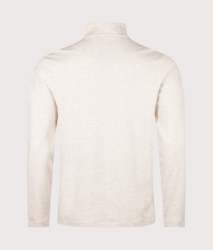 Jacquard Quarter Zip Sweatshirt in Chalk Heather | Polo Ralph Lauren | Shot at EQVVS | Back shot 