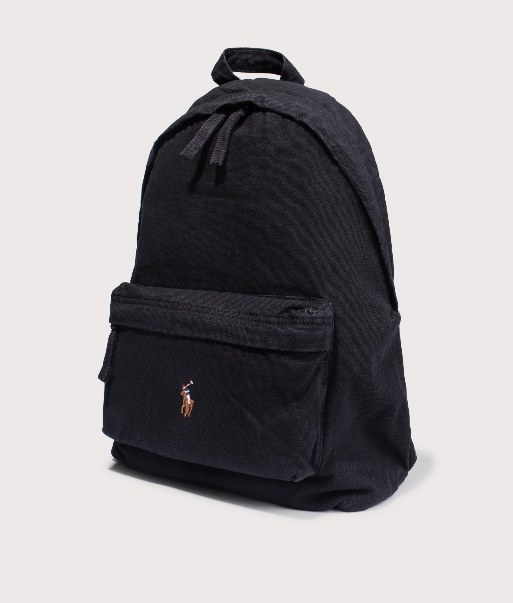 Canvas Backpack in Polo Black | Polo Ralph Lauren | EQVVS | Front angle shot 