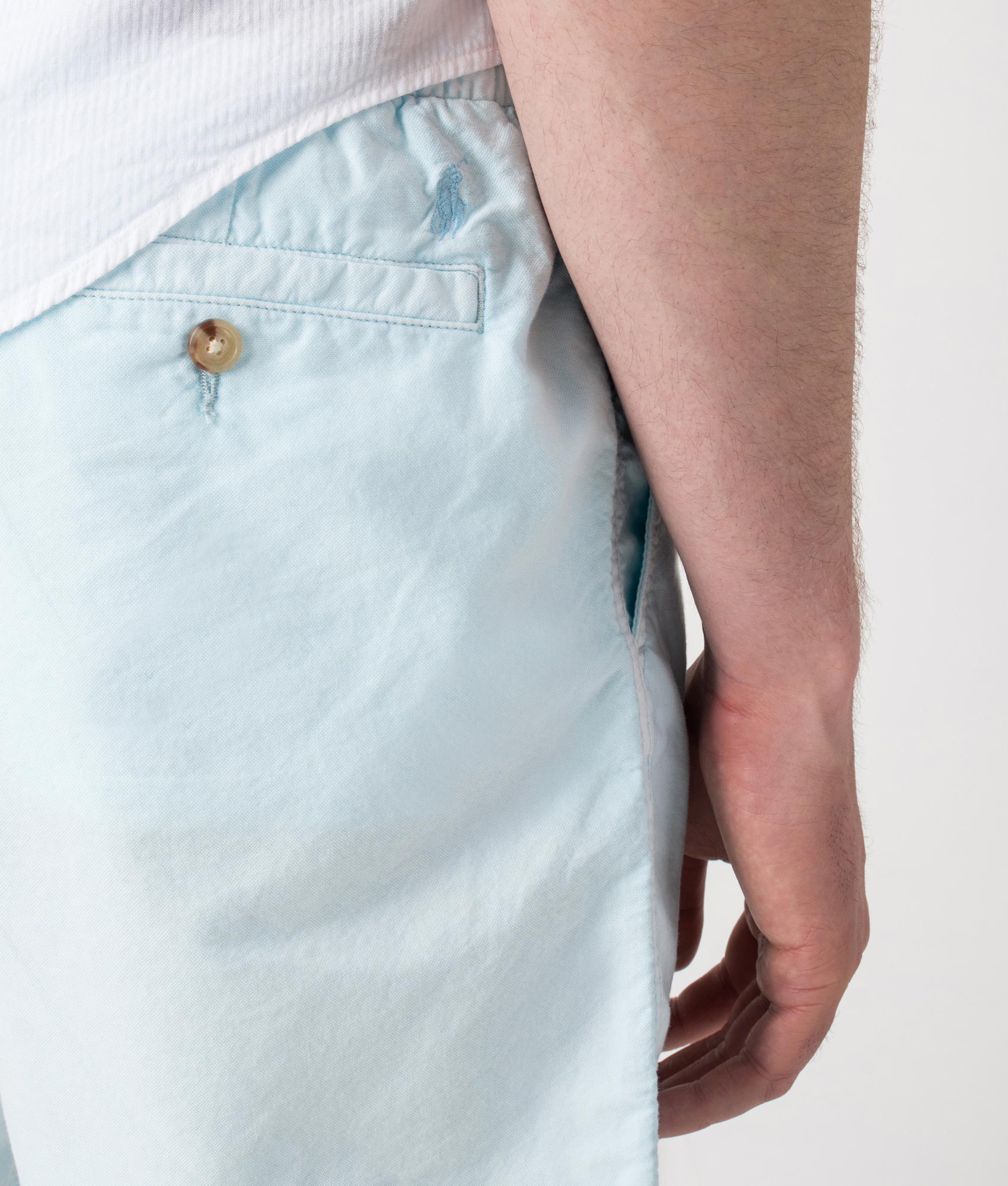 8-Inch Polo Prepster Mineral-Dyed Shorts. Shot by EQVVS. Detail back shot.