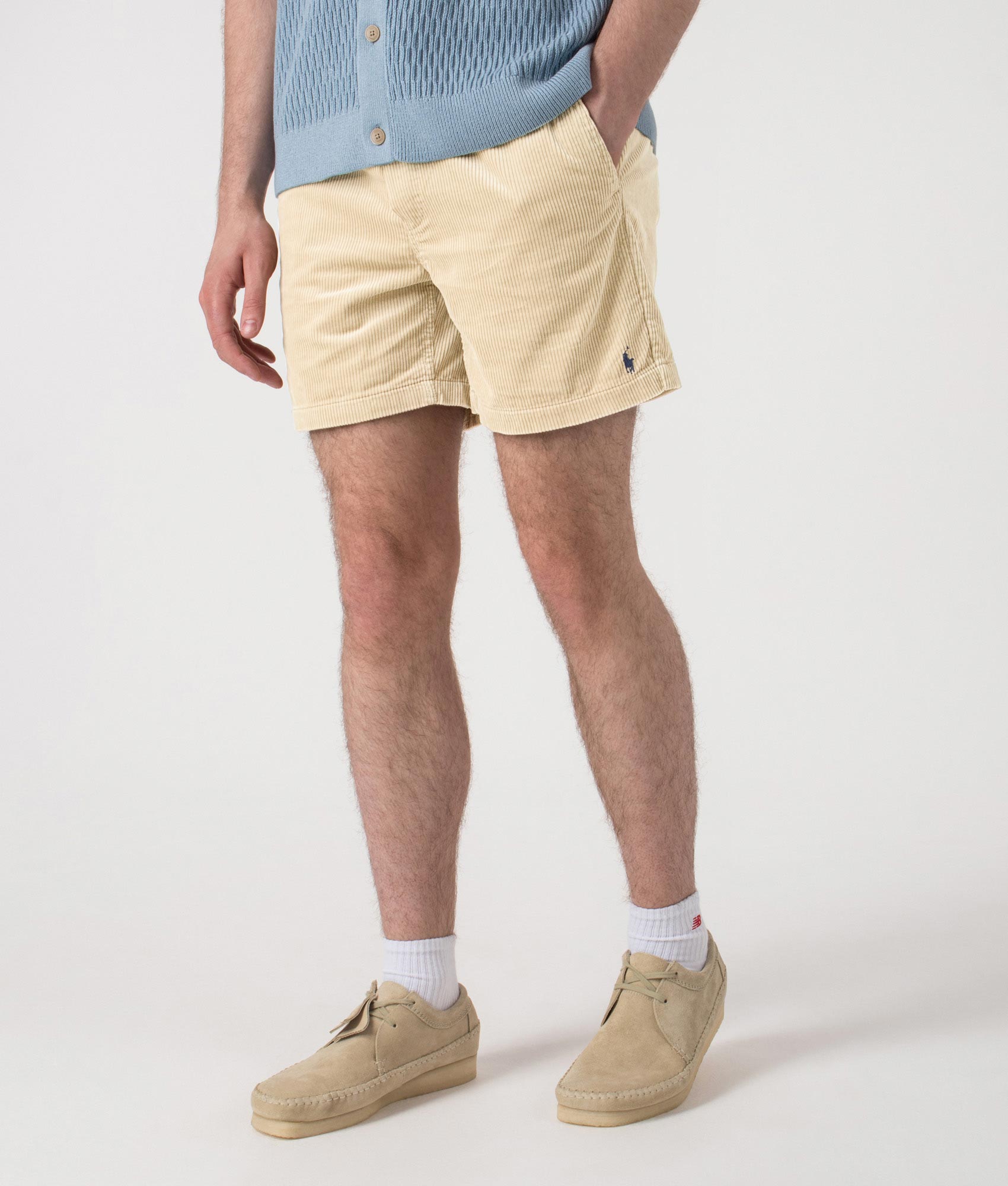 Regular Fit Corduroy Prepster Shorts. Shot by EQVVS. Angled front shot.