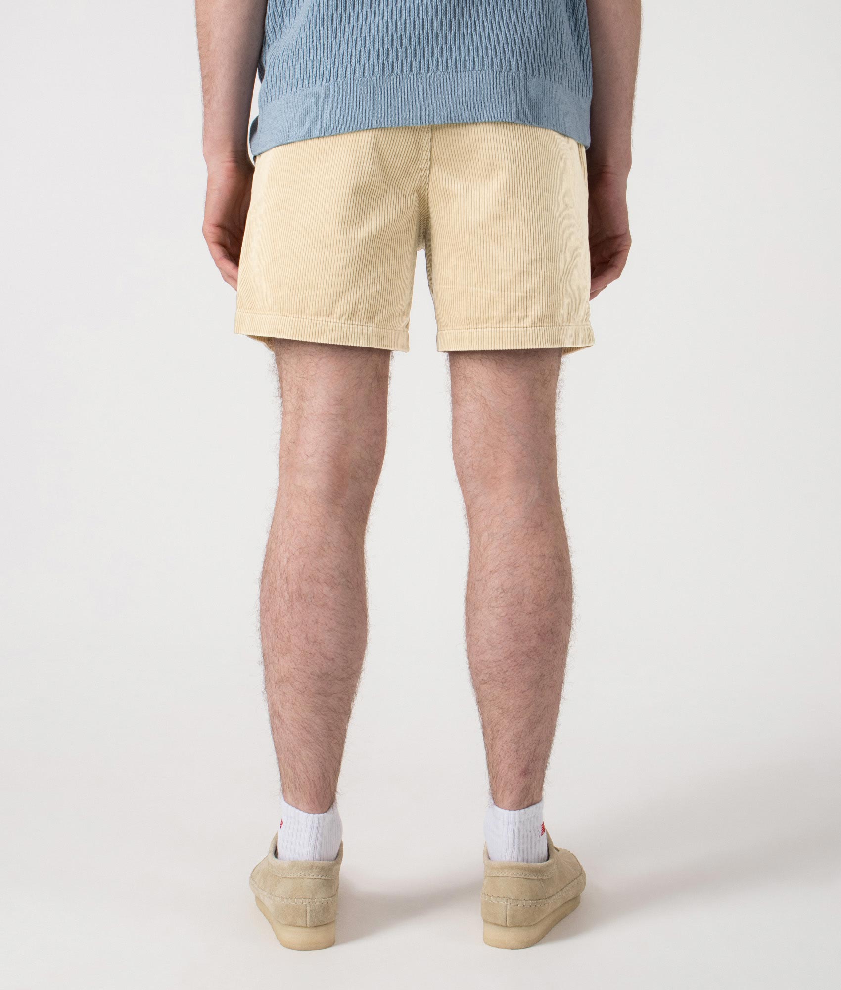 Regular Fit Corduroy Prepster Shorts. Shot by EQVVS. Back shot.