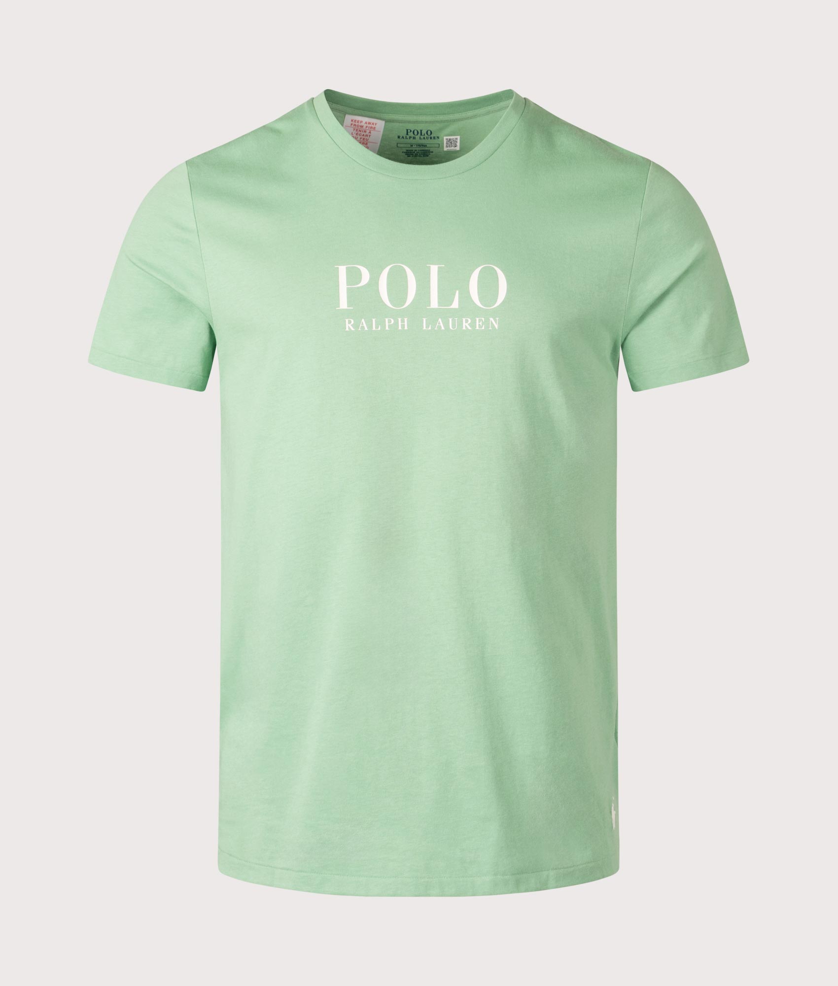 Polo Ralph Lauren Logo Cotton Jersey Lounge T-Shirt in  Pistachio . Shot at EQVVS. Front shot 