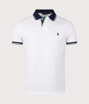 Custom Slim Fit Mesh Polo Shirt in White Polo Ralph Lauren EQVVS