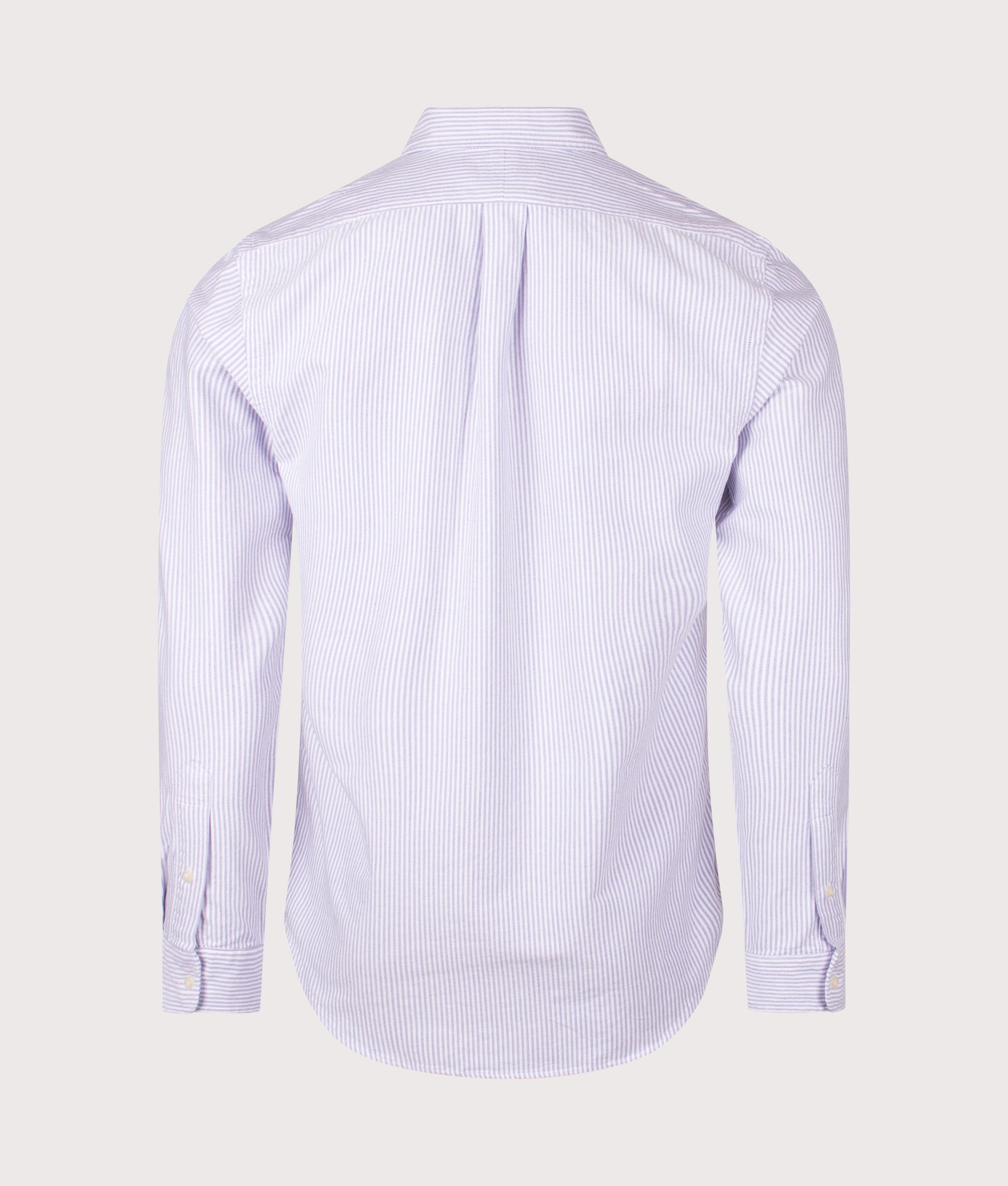 Polo Ralph Lauren, Custom Fit Striped Oxford Shirt, Thistle/White, Eqvvs Menswear, back shot angle
