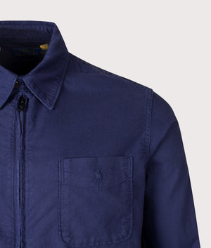 Garment-Dyed Oxford Overshirt. Shot by EQVVS. Detail shot.