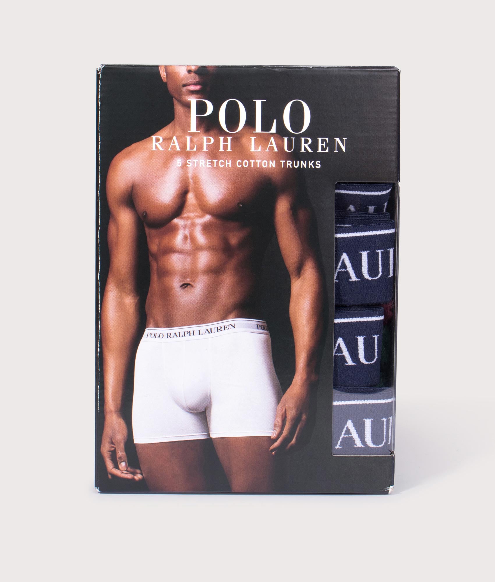 5 Pack Classic Stretch Cotton Trunks in Navy/Grey/Green/Wine/White | Polo Ralph Lauren | EQVVS | Box shot 