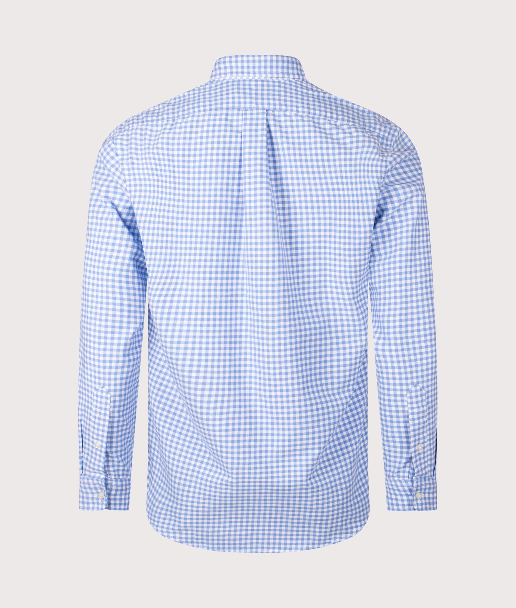 Custom Fit Gingham Oxford Shirt. Shot by EQVVS. Back shot.
