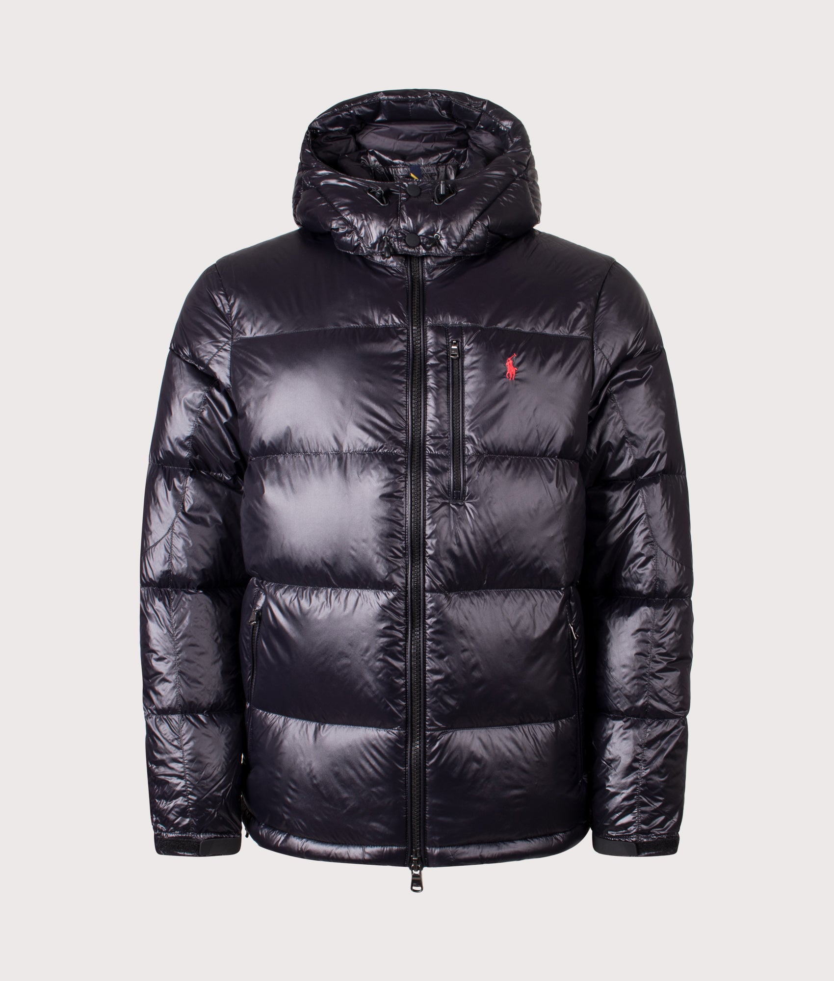 Polo Ralph Lauren Gorham Down Jacket in Polo Glossy Black at EQVVS Menswear. Front shot.