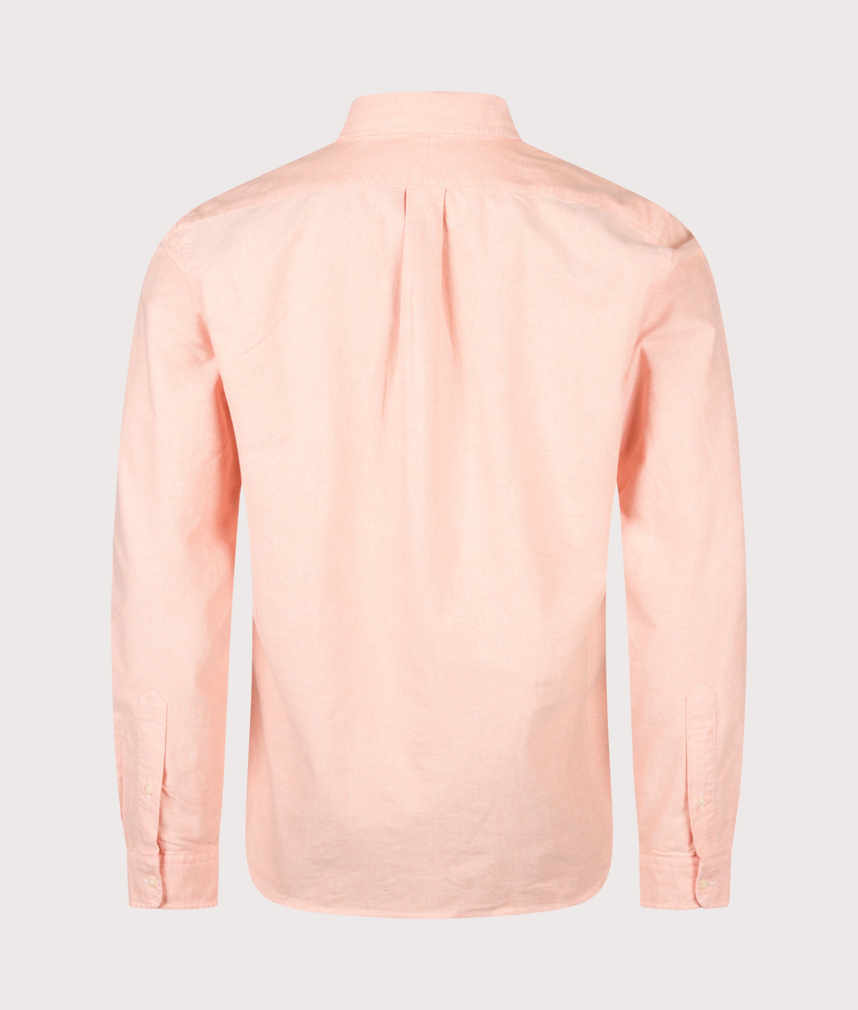 Polo Ralph Lauren Custom Fit Iconic Oxford Shirt in Kona Orange at EQVVS Menswear. Back shot.