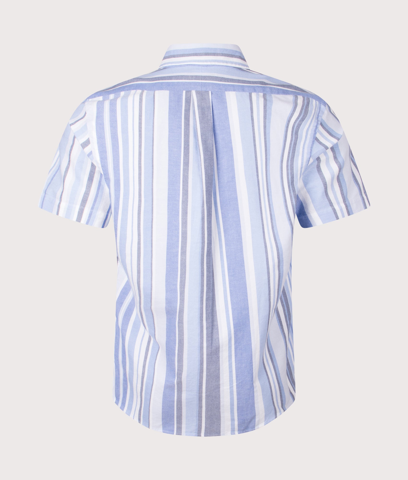Custom Fit Striped Oxford Shirt. Shot by EQVVS. Back shot.