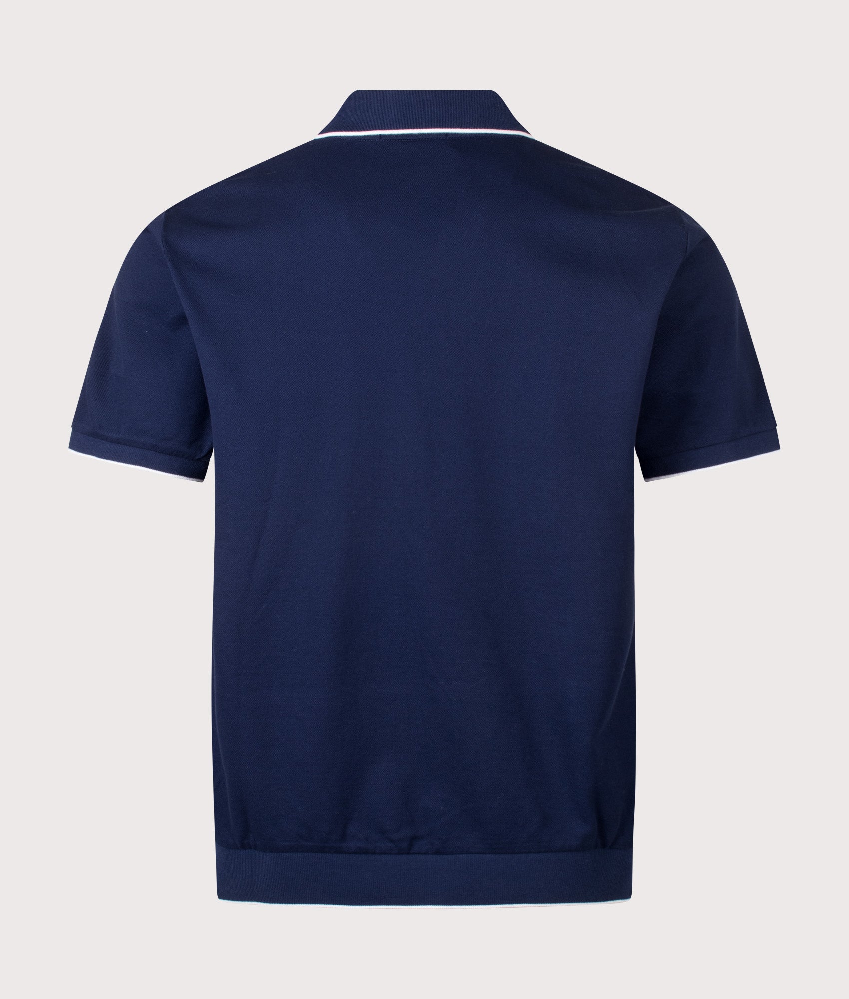 Polo Ralph Lauren Jacquard Mesh Polo Shirt in Newport Navy at EQVVS Menswear. Back shot.