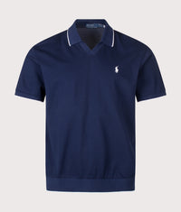 Regular Fit Jacquard Mesh Polo Shirt: 005 Newport Navy 
