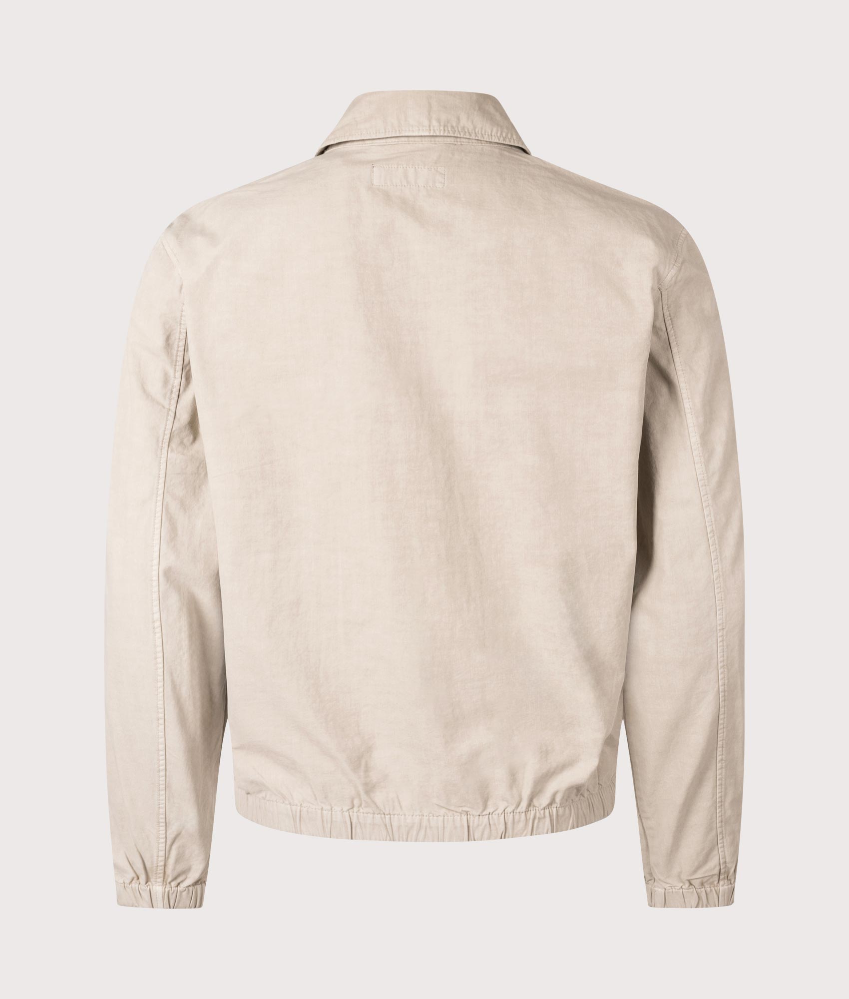 Polo Ralph Lauren The Bayport Mineral-Dyed Poplin Jacket in Olive. Shot at EQVVS. Back shot 