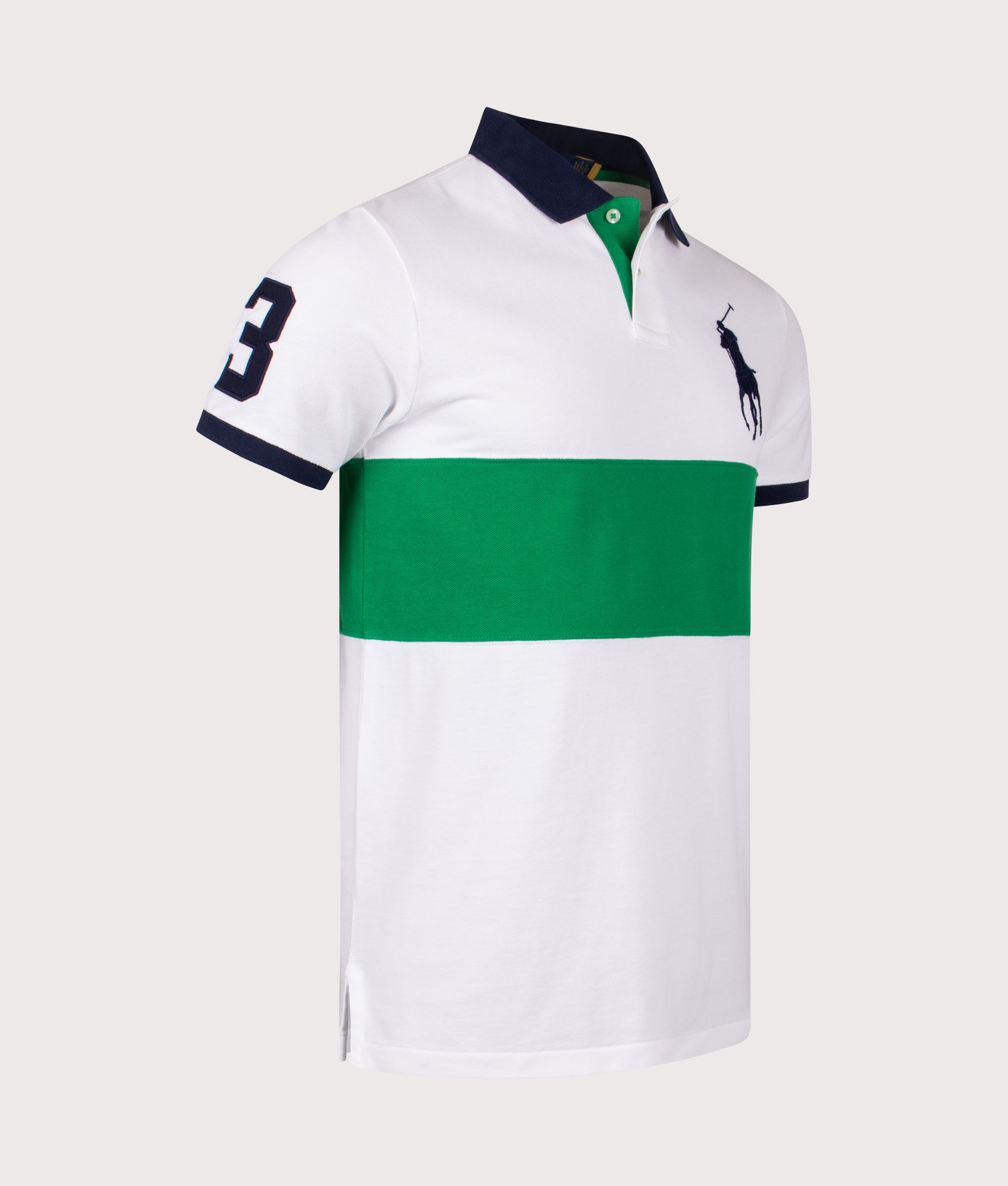 Custom Slim Fit Big Pony Mesh Polo Shirt. Shot by EQVVS. Front angled shot.