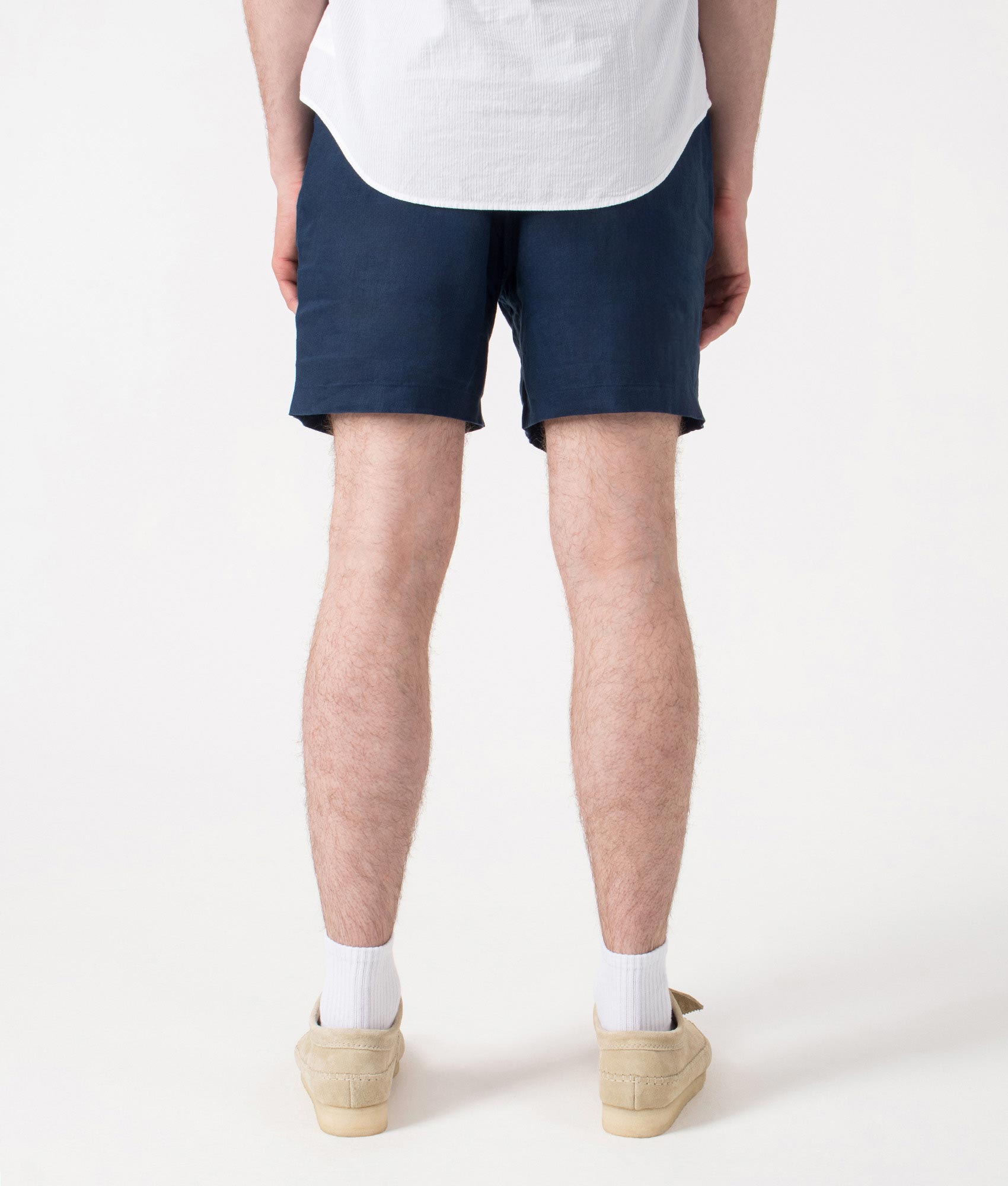 6-Inch Polo Prepster Linen Shorts. Shot by EQVVS. Back shot.