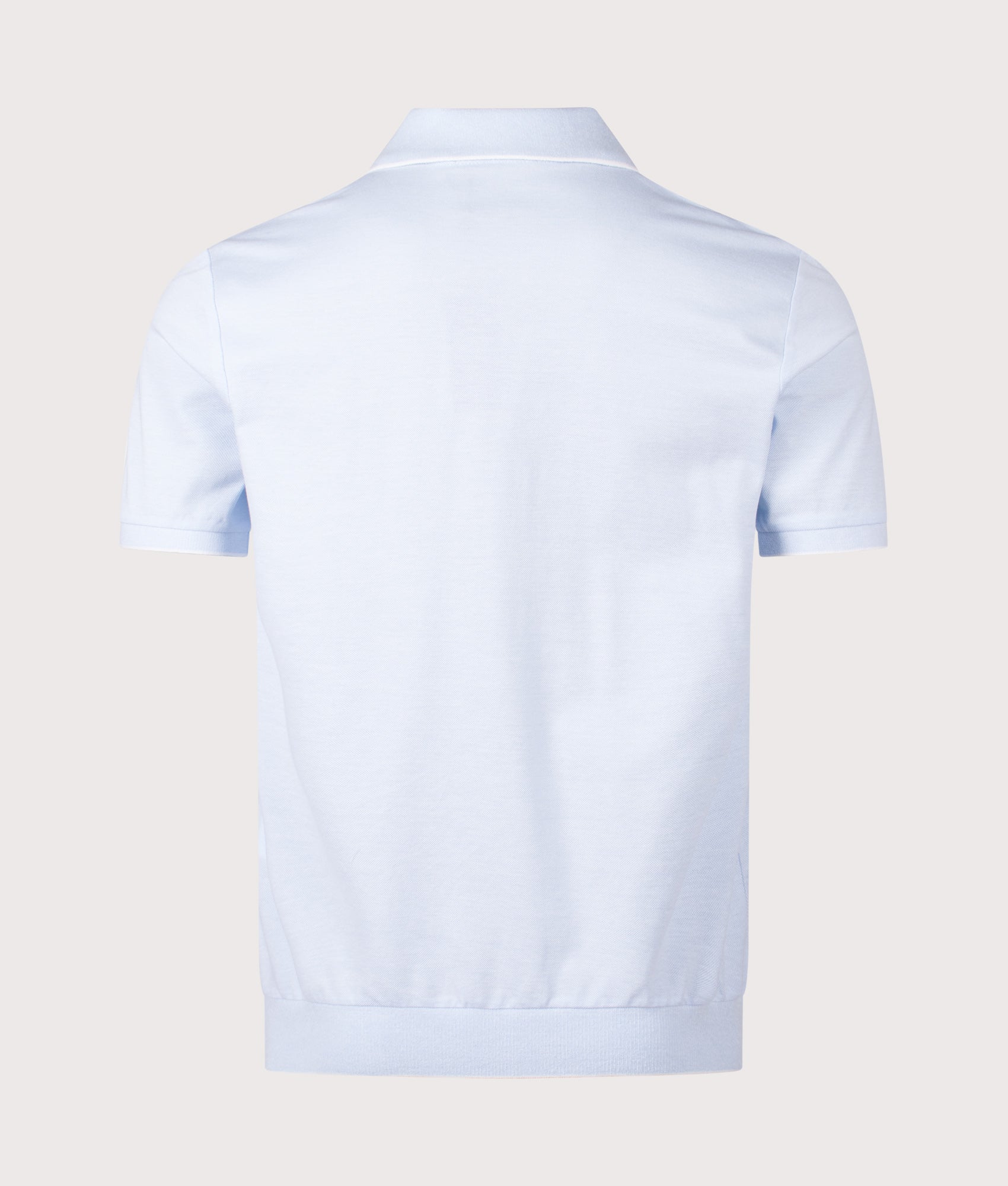 Polo Ralph Lauren Jacquard Mesh Polo Shirt in Office Blue and White at EQVVS Menswear. Back shot.