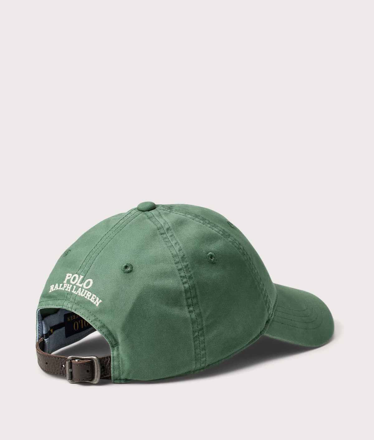 Polo Ralph Lauren Stretch-Cotton Twill Ball Cap in Washed Forest at EQVVS Menswear. Angled back shot.