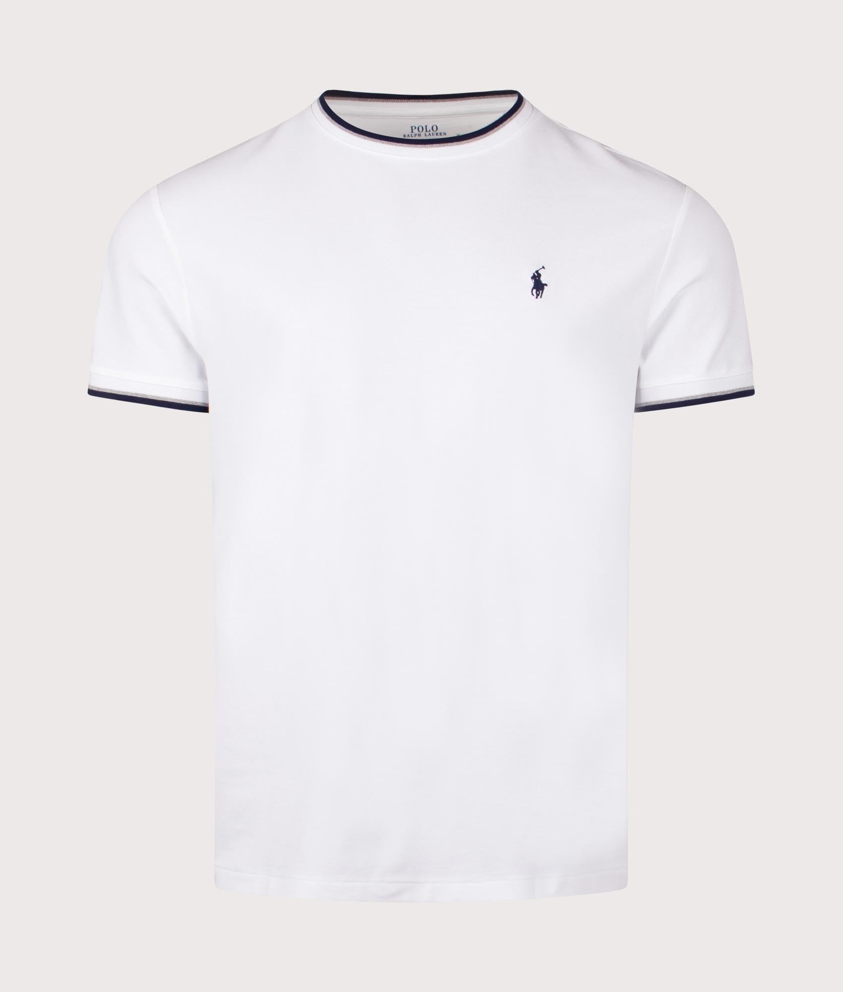 Polo Ralph Lauren Classic Fit Mesh T-Shirt in White at EQVVS Menswear.  Front shot. 