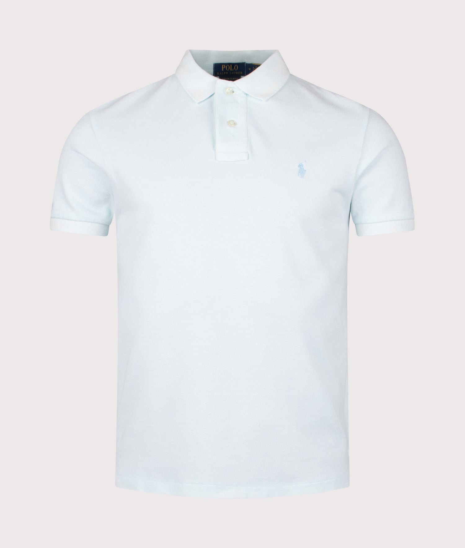 トップス Ralph Lauren Polo Custom Slim Mineral-Dyed Mesh Polo Shirt in Sky | Polo Ralph