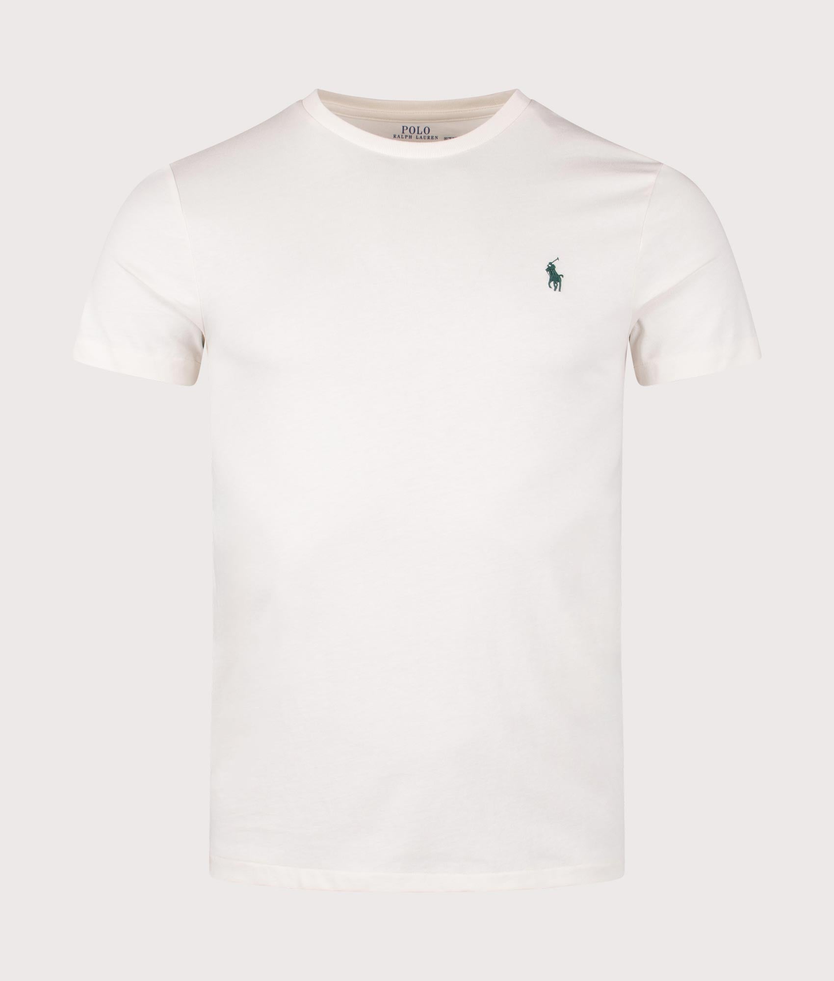 Polo Ralph Lauren Custom Slim Fit Jersey T-Shirt in Antique Cream. Front Shot at EQVVS.