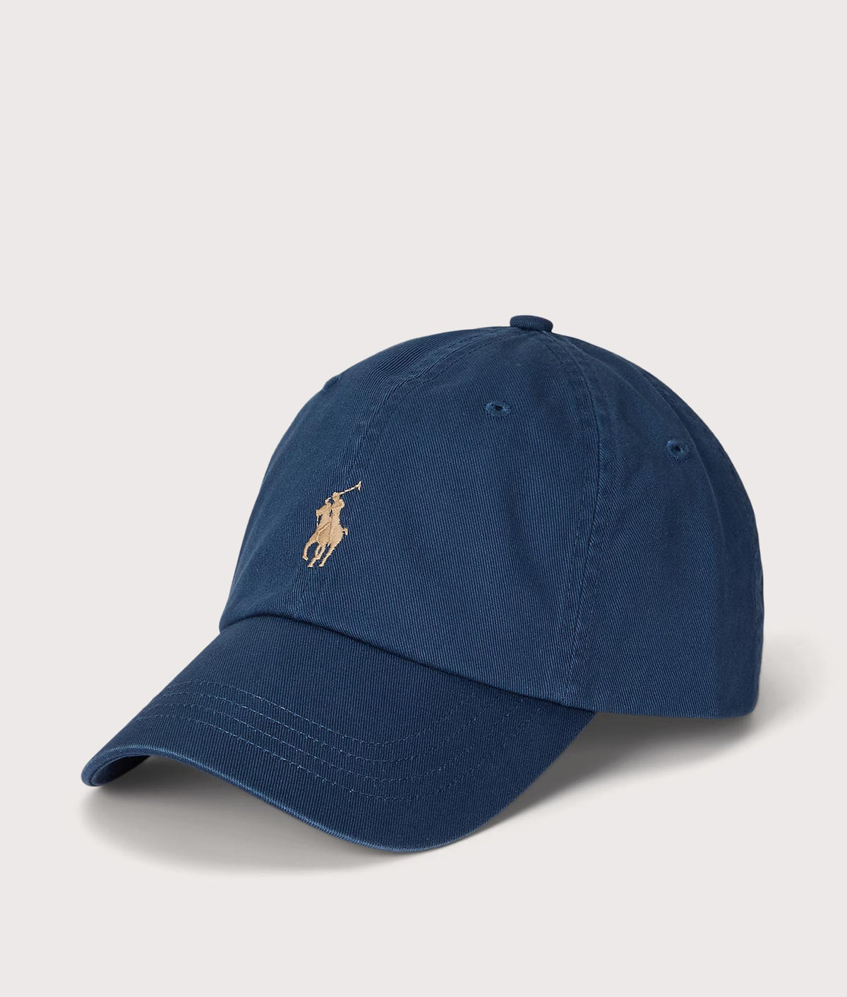 Polo Ralph Lauren Iconic Cotton Chino Ball Cap in Rustic Navy at EQVVS Menswear. Front shot.