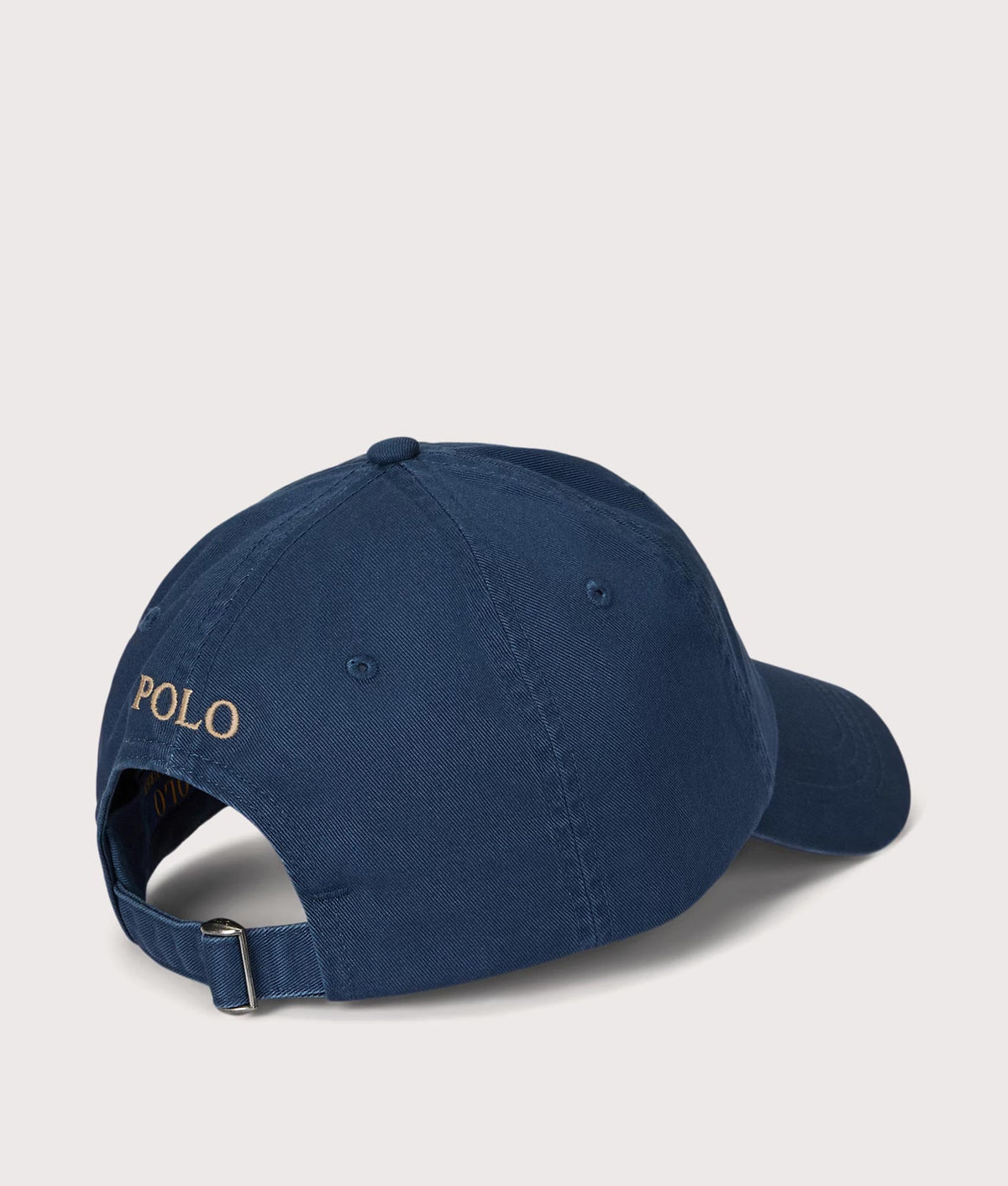 Polo Ralph Lauren Iconic Cotton Chino Ball Cap in Rustic Navy at EQVVS Menswear. Back shot.