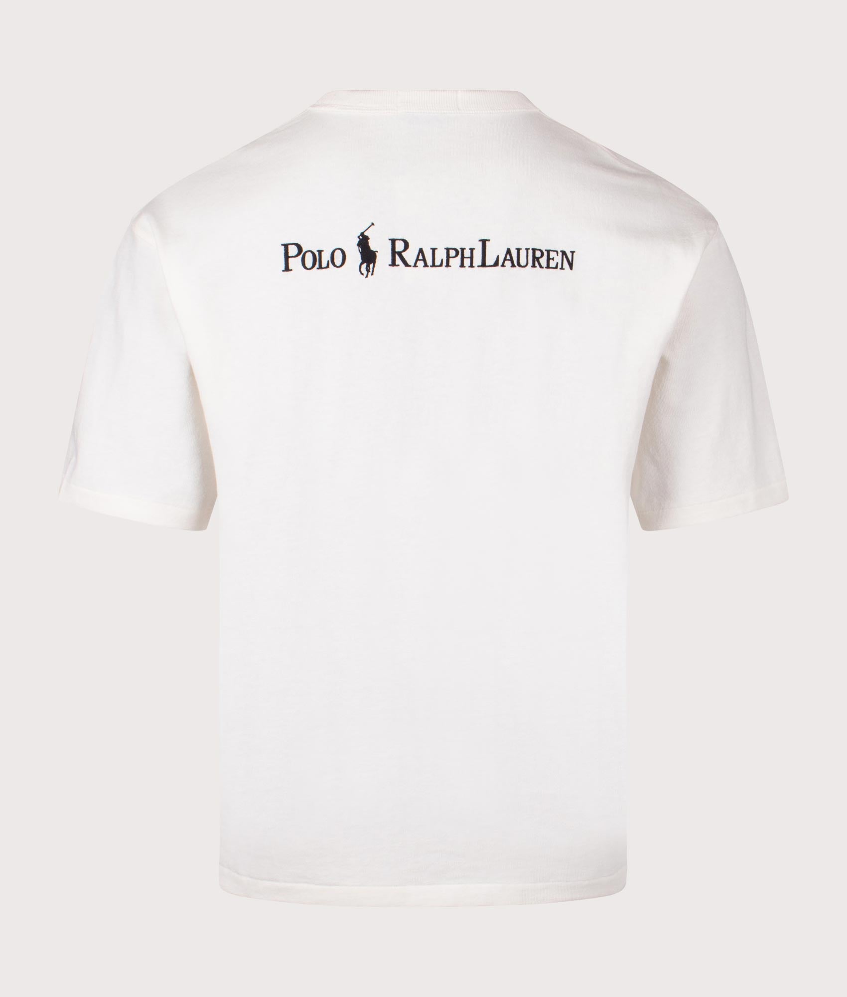 Polo Ralph Lauren Relaxed Fit Logo Jersey T-Shirt in Nevis. Shot at EQVVS. Back shot. 
