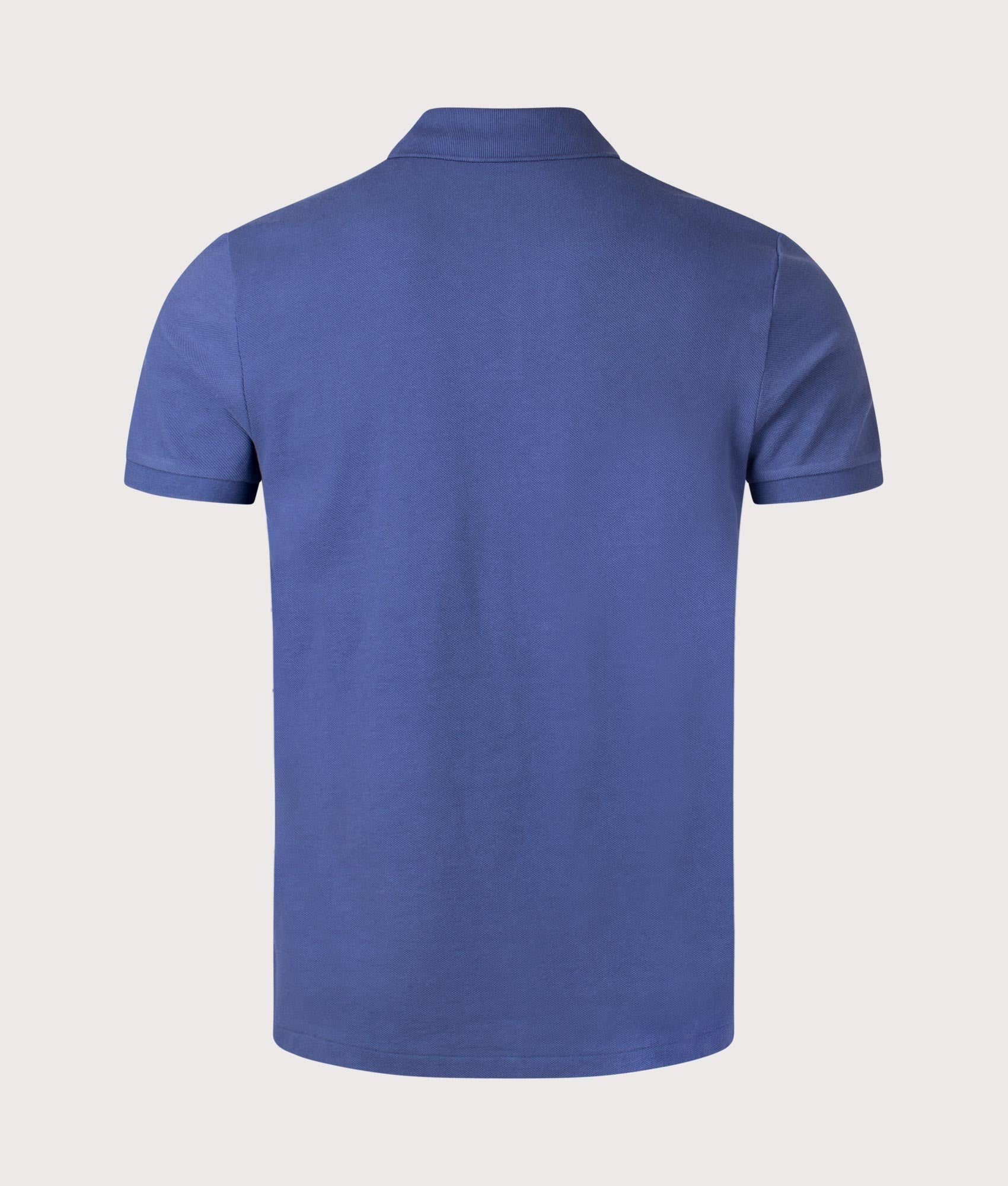 Polo Ralph Lauren Custom Slim Fit Mesh Polo Shirt in Light Navy. EQVVS Back Shot.