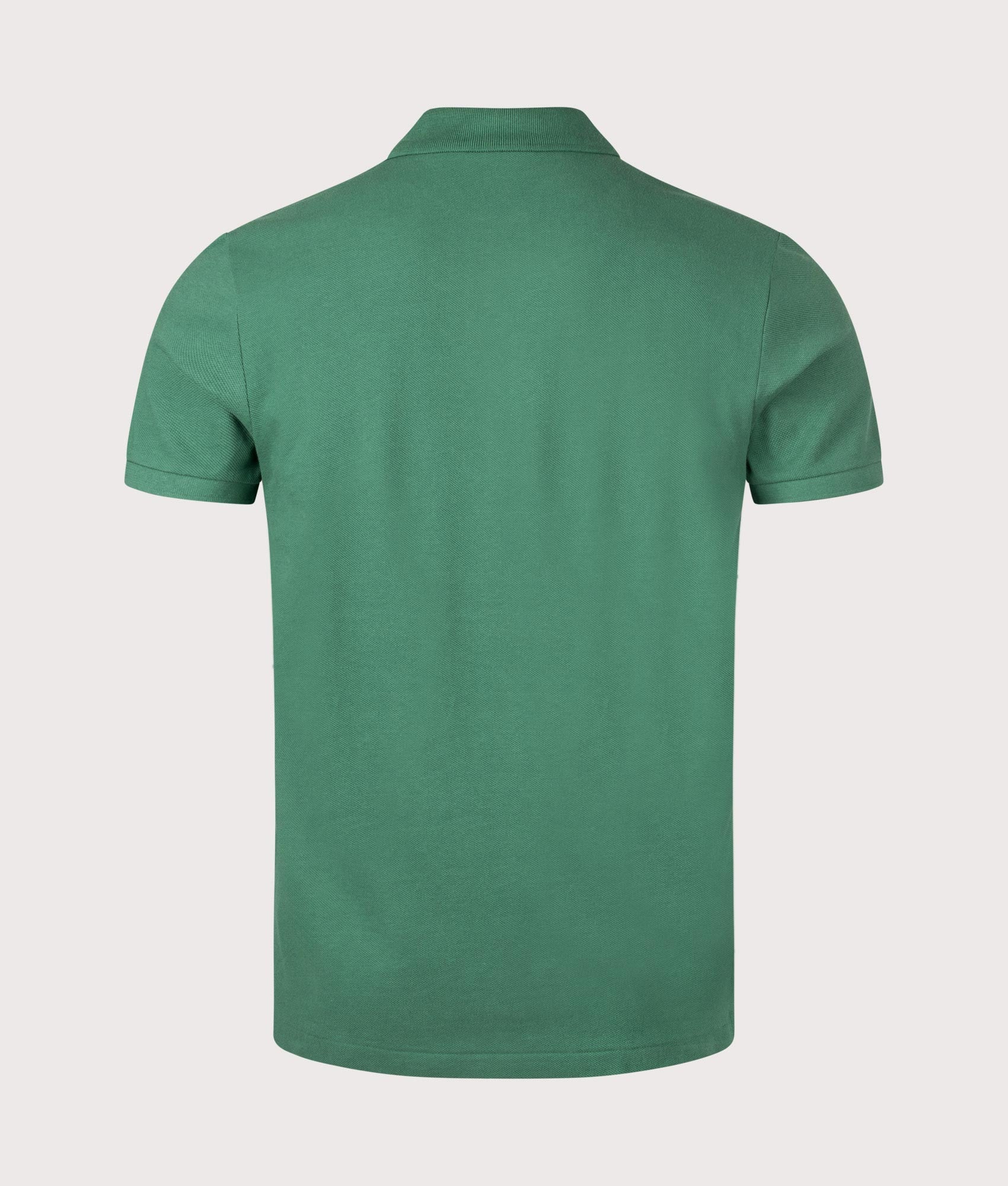 Polo Ralph Lauren Custom Slim Fit Mesh Polo Shirt in Vibrant Antique Green at EQVVS Menswear. Back shot.