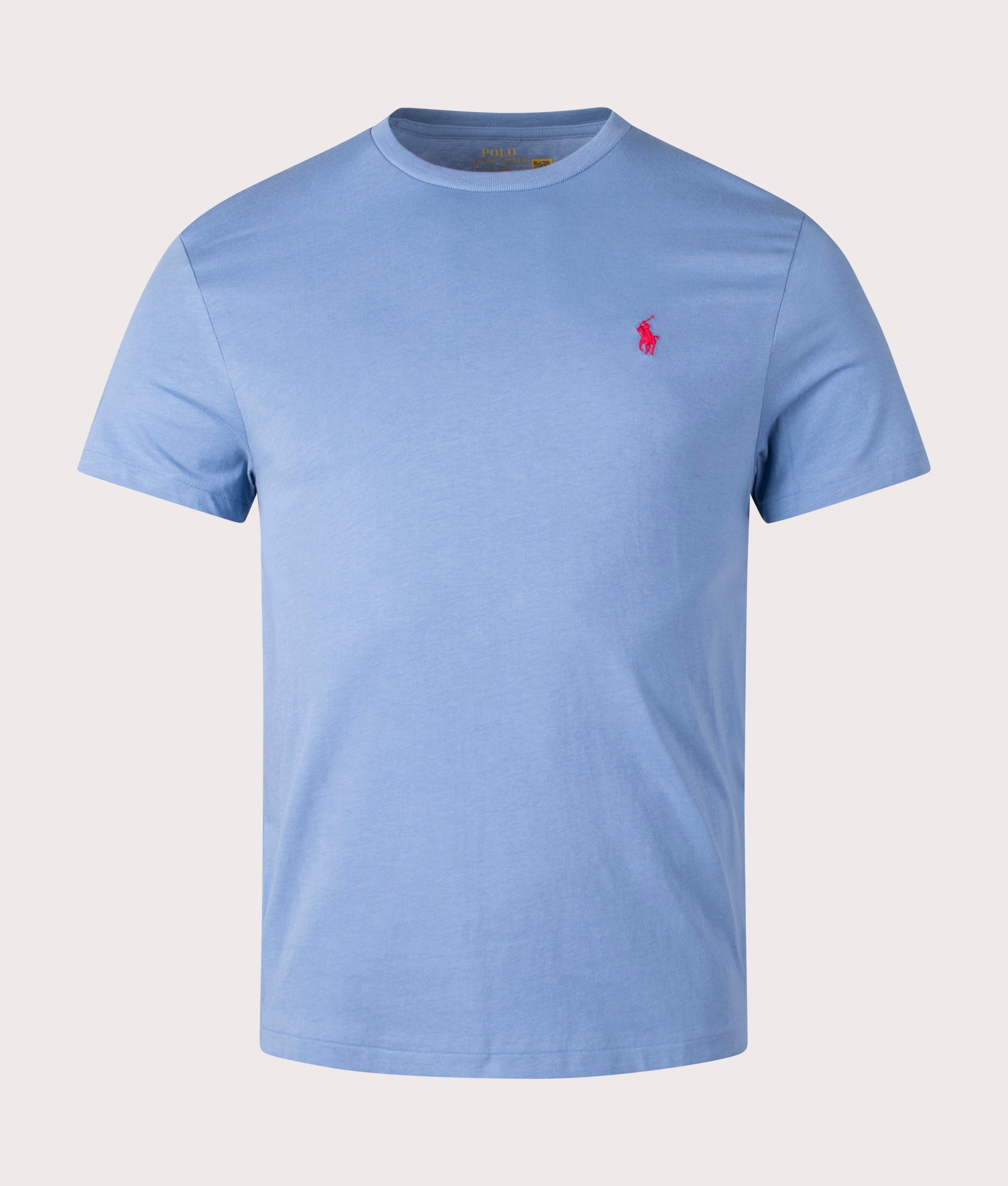 Polo Ralph Lauren Custom Slim Fit Jersey T-Shirt in Campus Blue at EQVVS. Front Shot.