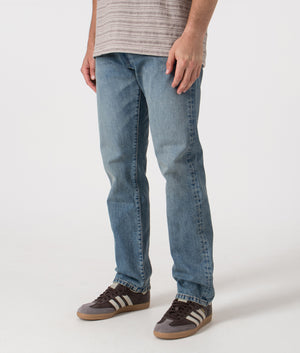 Hampton Relaxed Straight Stretch Jeans by Polo Ralph Lauren in Dixon Stretch. Shot by EQVVS. Front angled shot.