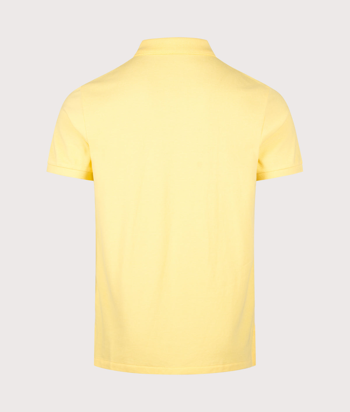 Polo Ralph Lauren Custom Slim Fit Mesh Polo Shirt in Wicket Yellow at EQVVS Menswear. Back shot.