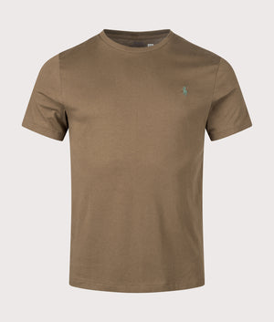 Custom Slim Fit Jersey T-Shirt in Nature Brown. | 100% Cotton | Polo Ralph Lauren | Shot at EQVVS | Front shot 