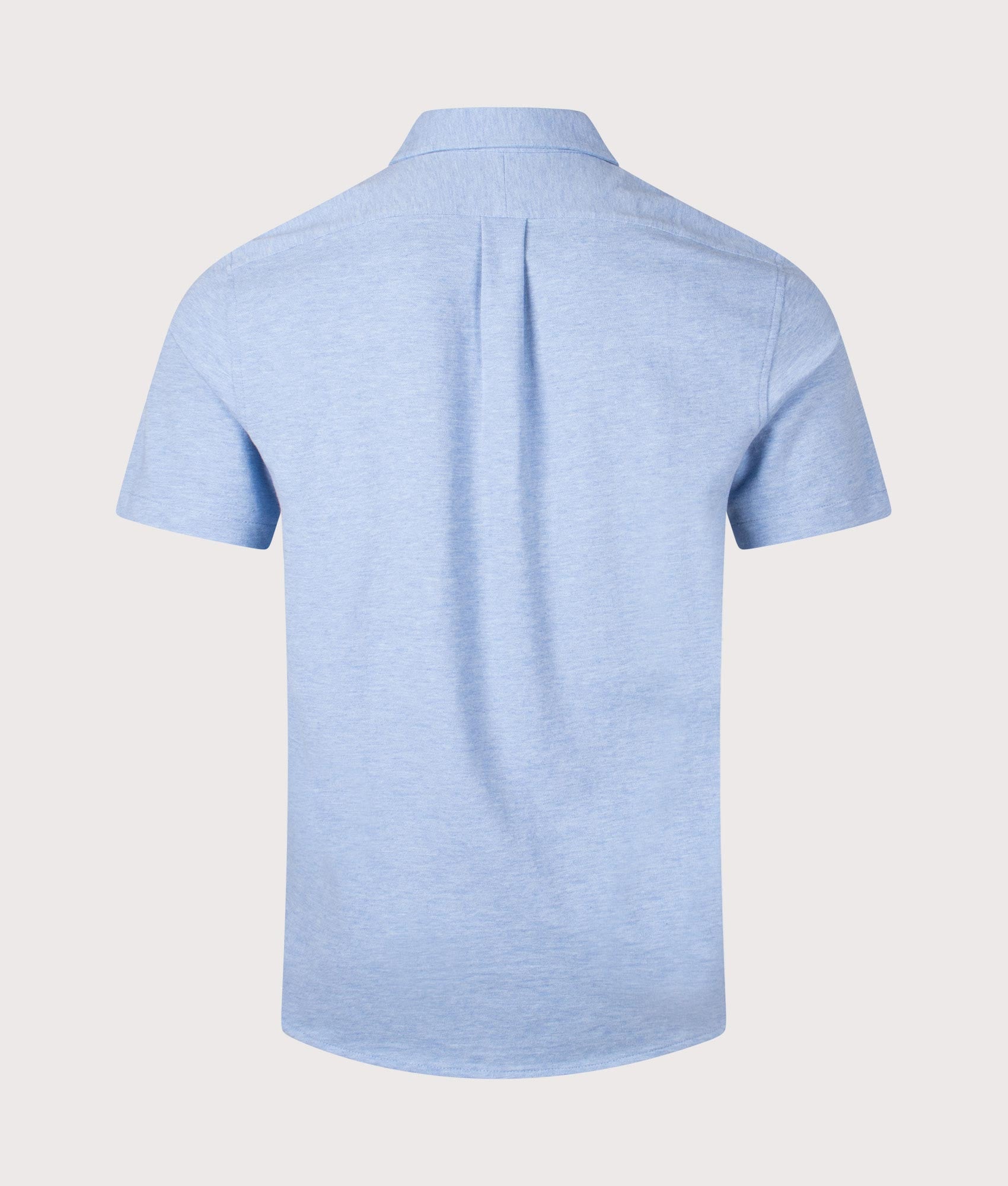 Polo Ralph Lauren Featherweight Mesh Short Sleeve Shirt in Isle Heather, 100% cotton at EQVVS. Back shot. 