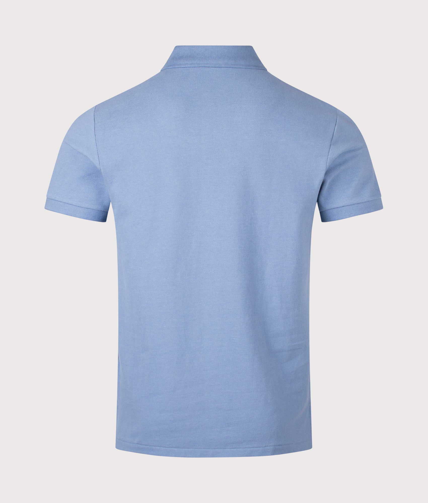 Custom Slim Fit Mesh Polo Shirt in Channel Blue | Polo Ralph Lauren | Shot at EQVVS | Back shot 