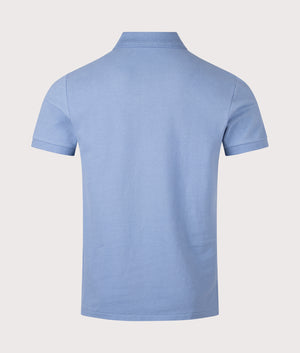 Custom Slim Fit Mesh Polo Shirt in Channel Blue | Polo Ralph Lauren | Shot at EQVVS | Back shot 