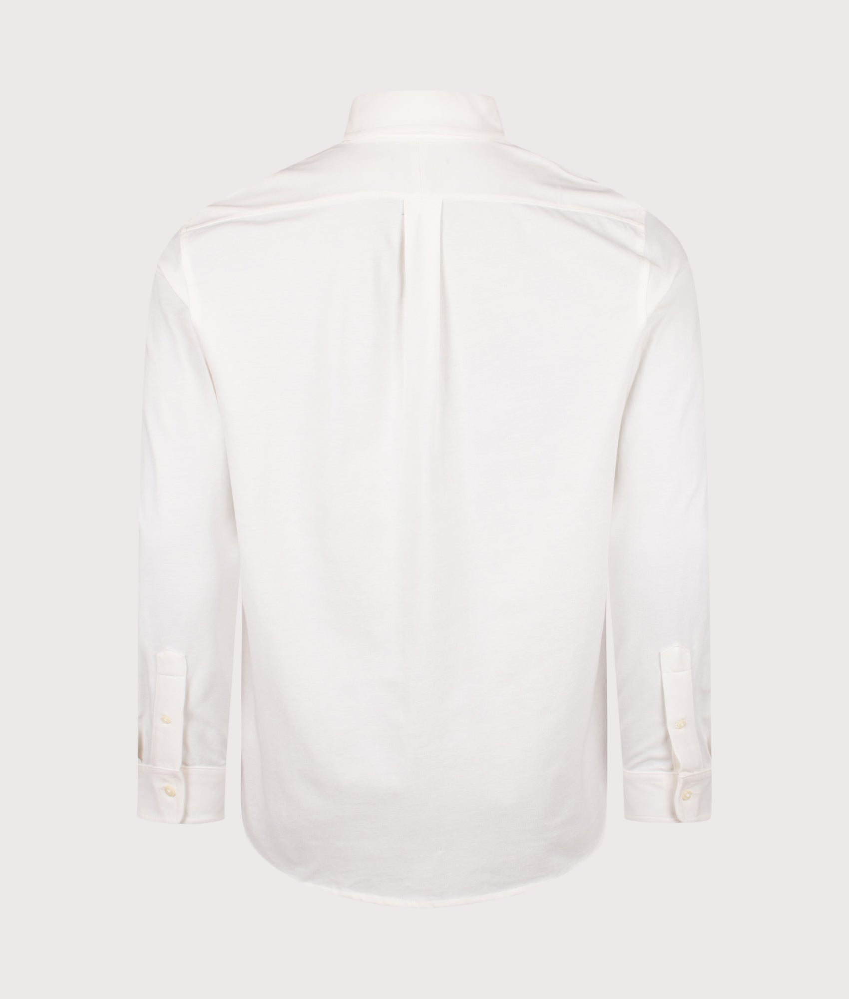 Polo Ralph Lauren Relaxed Fit Featherweight Mesh Shirt in Pale Cream at EQVVS Menswear. Back shot.